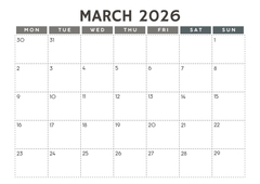 2026 Calendar