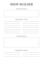 Etsy Shop Planner