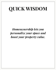 Quick Wisdom Homeownership Insights