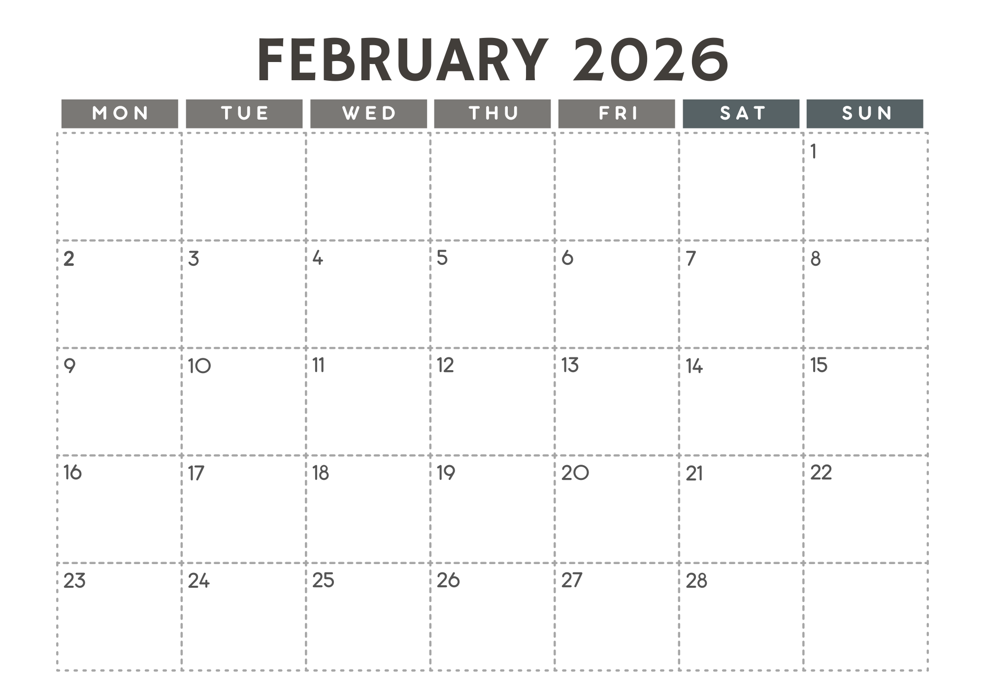 2026 Calendar
