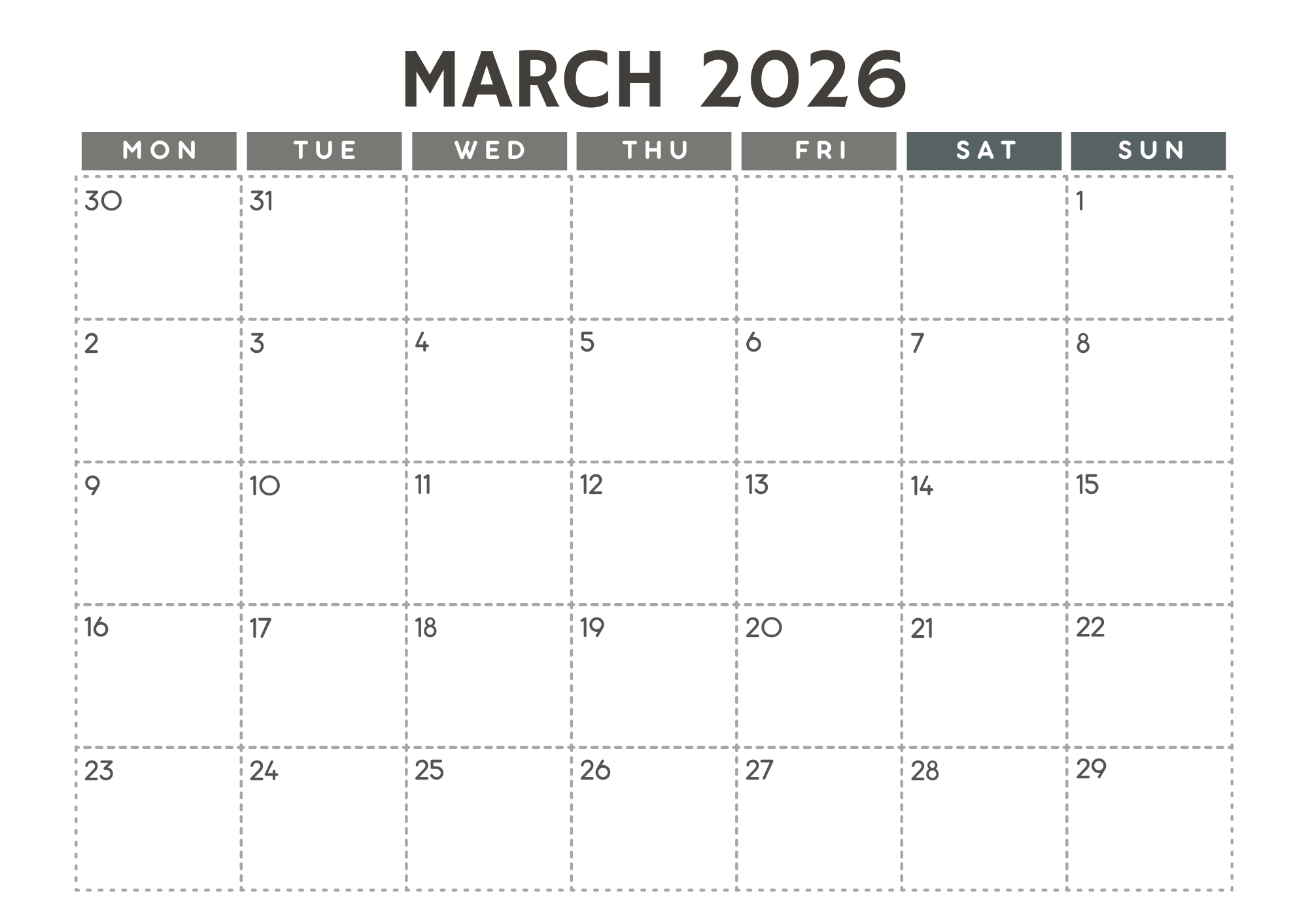 2026 Calendar