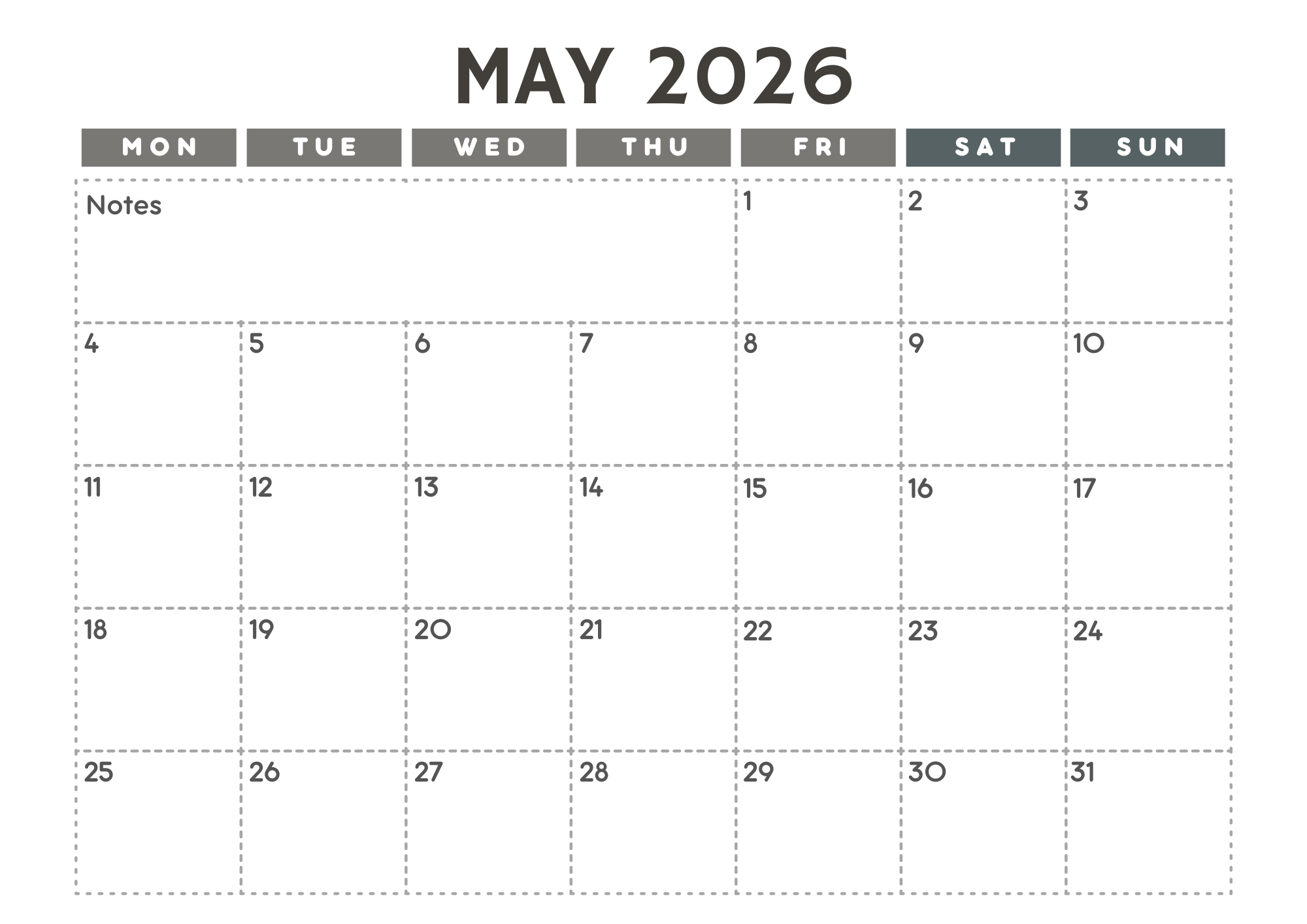 2026 Calendar
