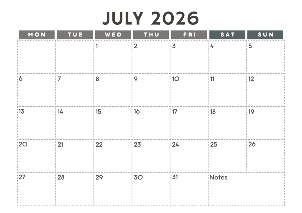 2026 Calendar