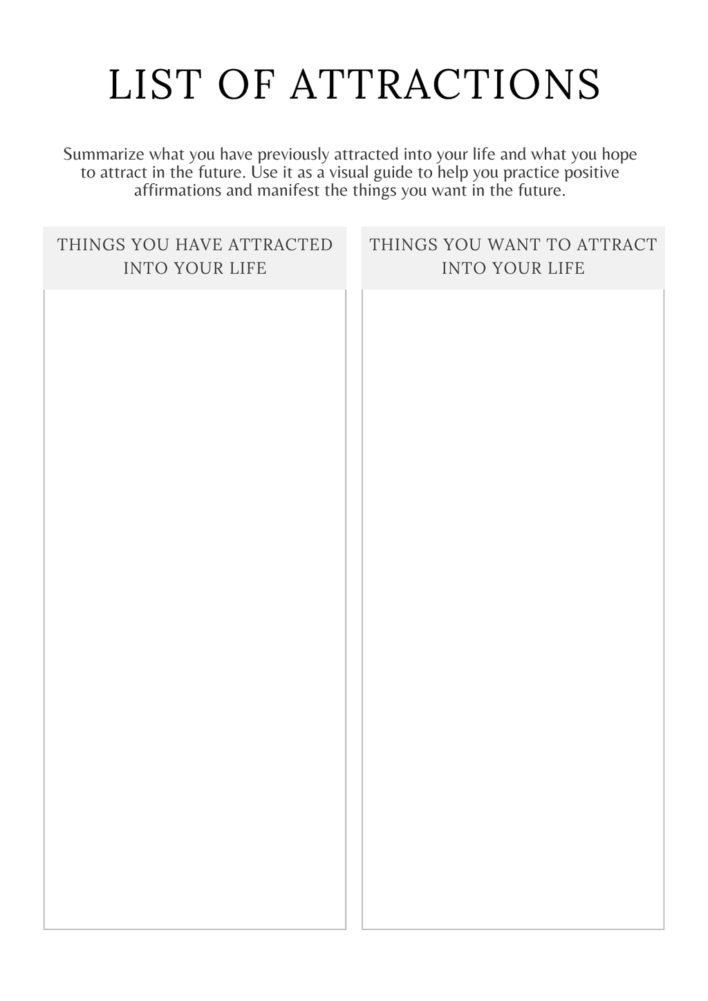 Law of Attraction Mastery Planner