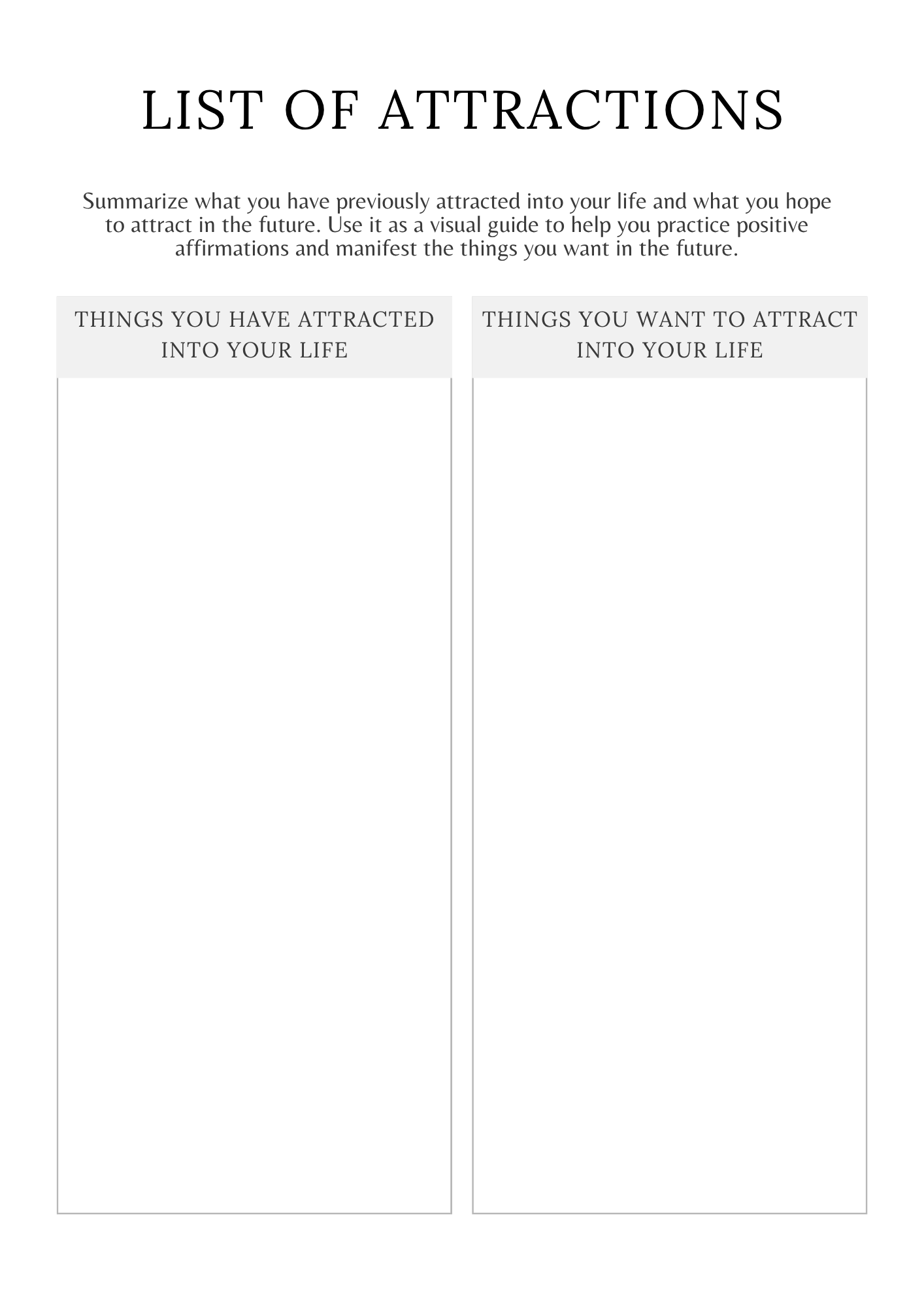 Law of Attraction Mastery Planner