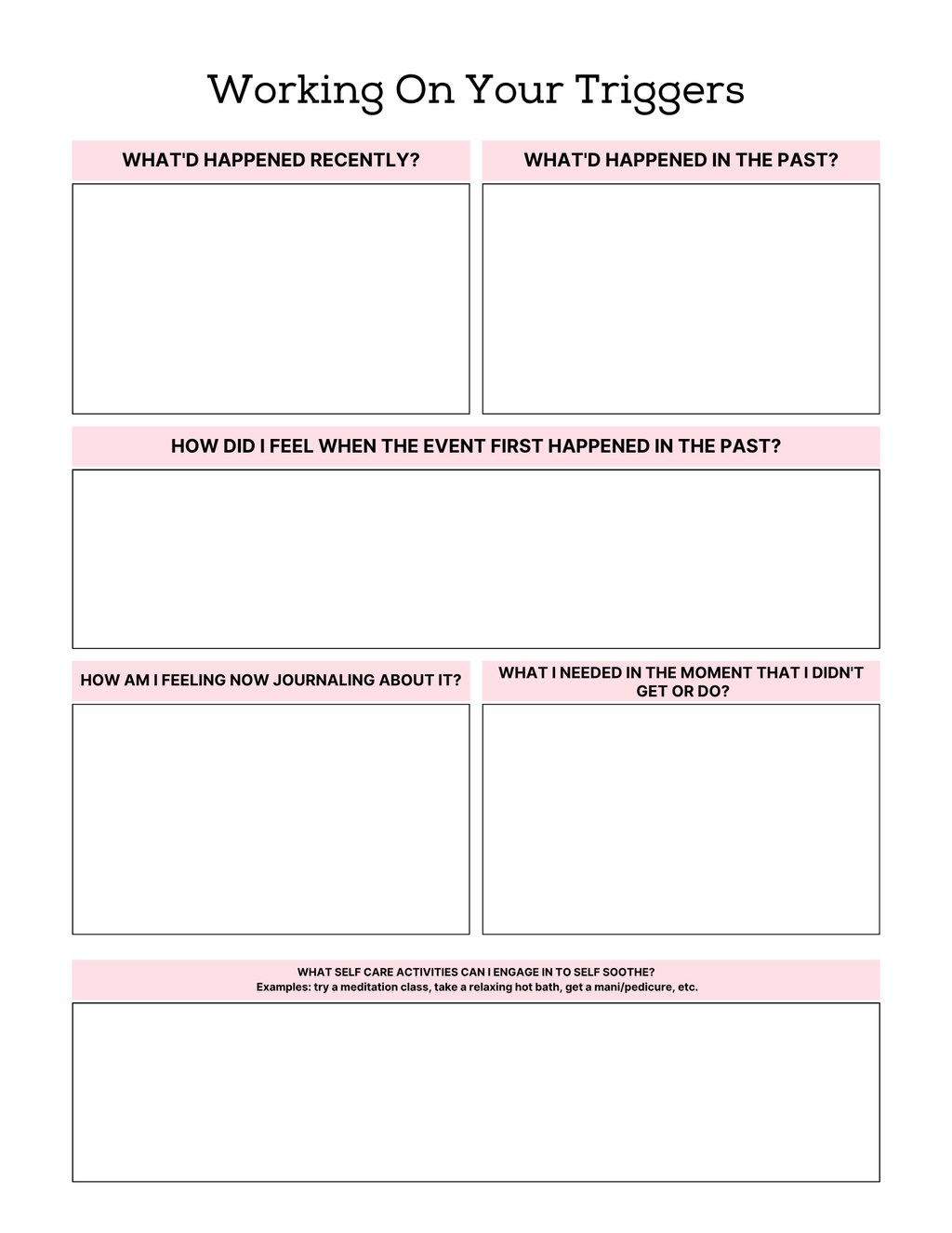 PTSD & Trauma Processing Workbook Colorful 65