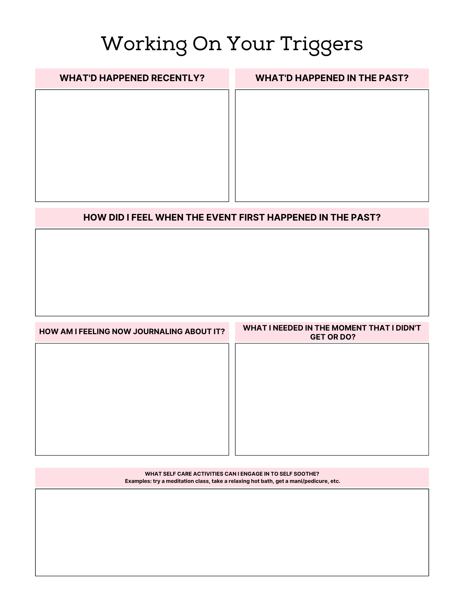 PTSD & Trauma Processing Workbook Colorful 65