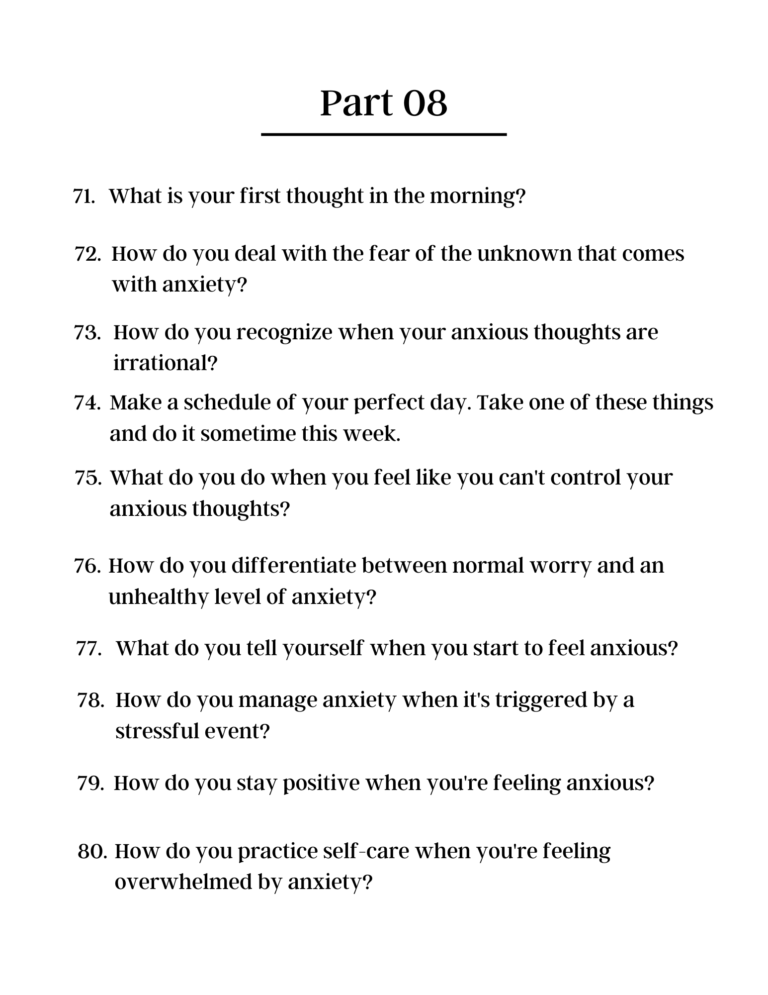 100 Deep Anxiety Prompts