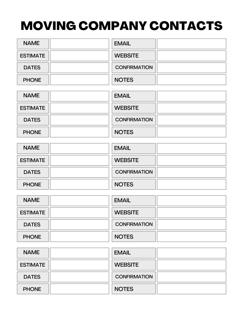 Essential Moving Planner
