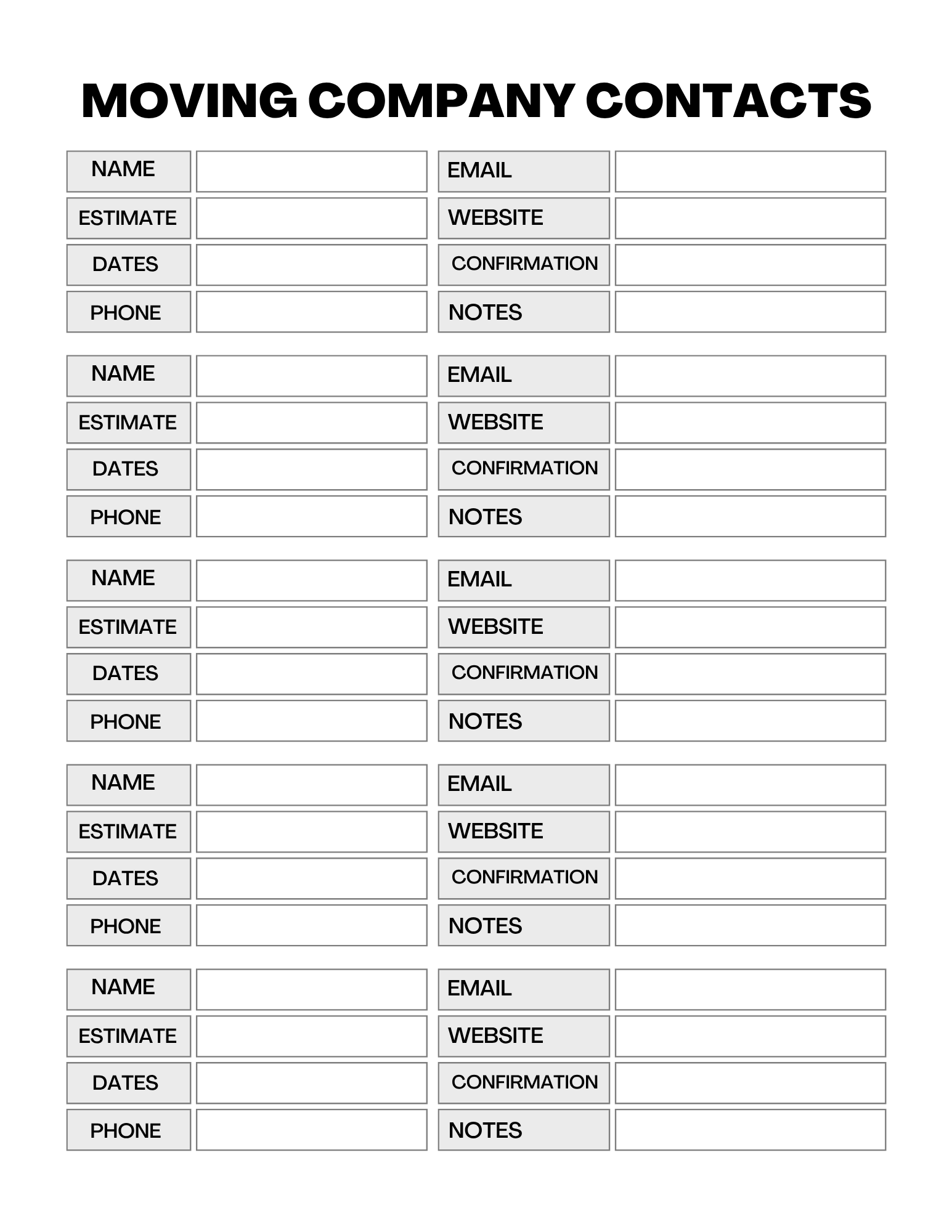 Essential Moving Planner