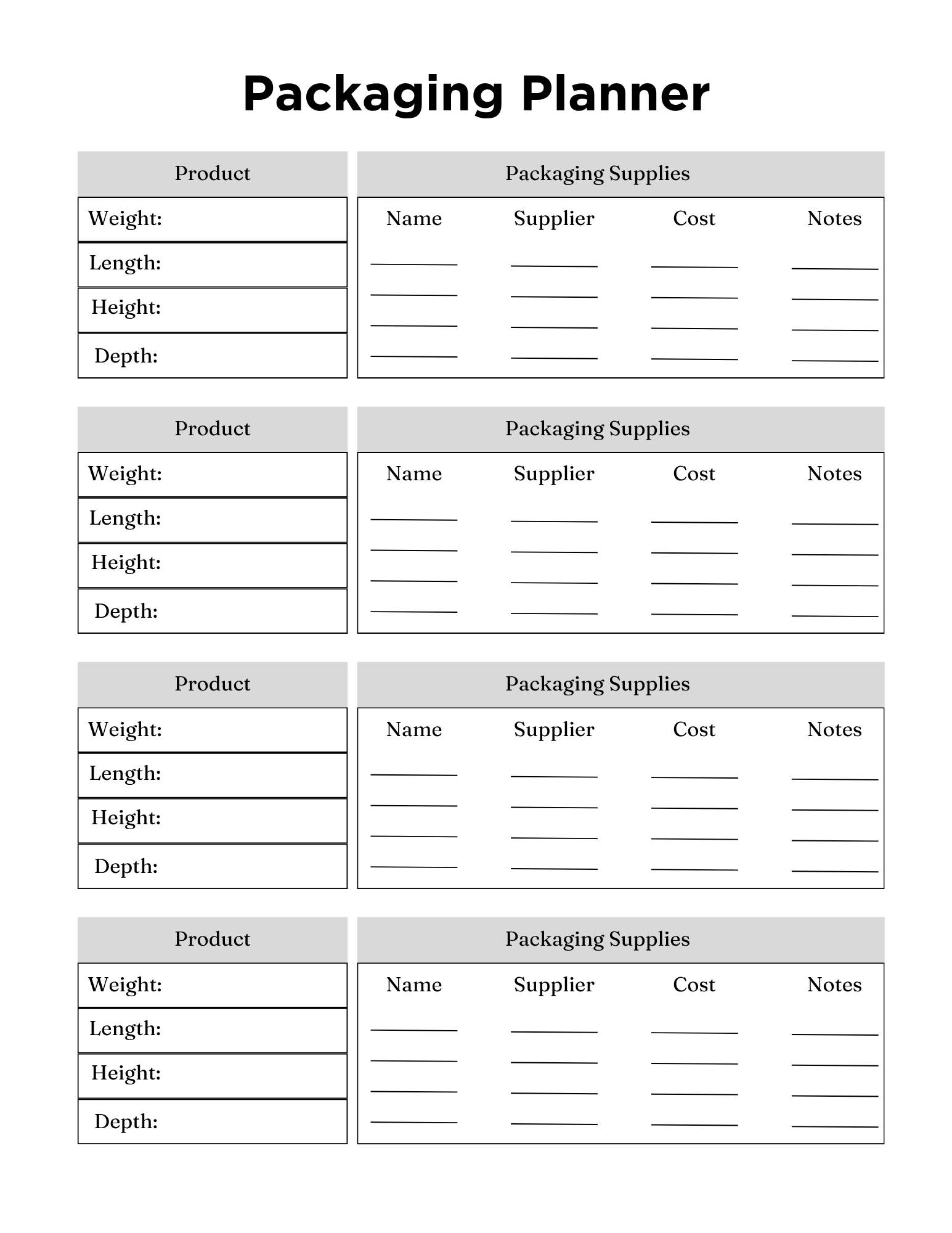 Side Hustle Planner