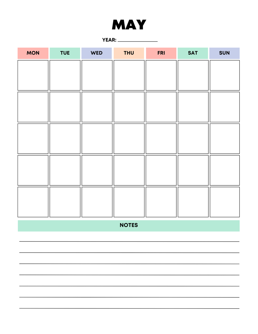 Vibrant Rainbow Budget Planner