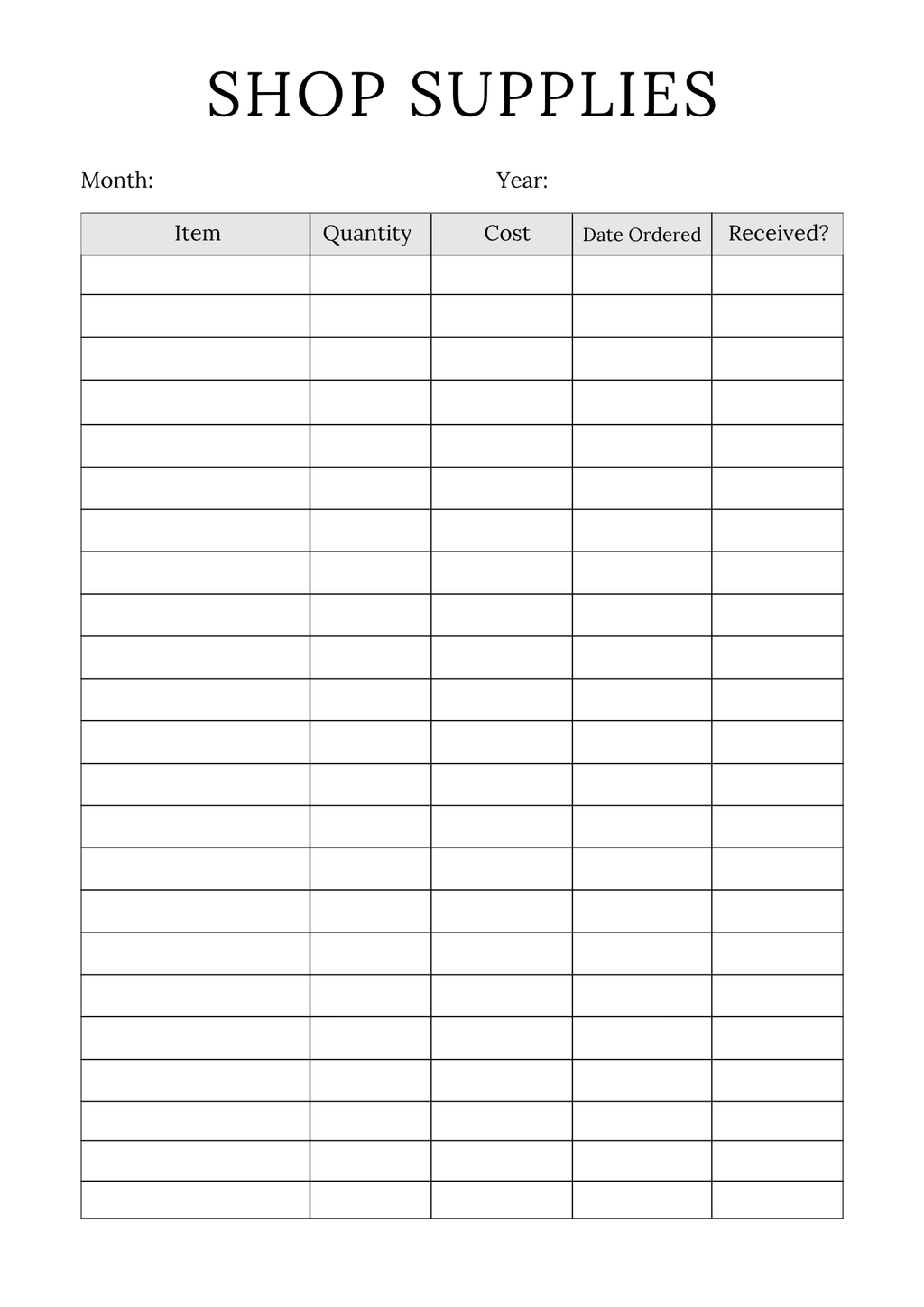 Complete Online Shop Planner