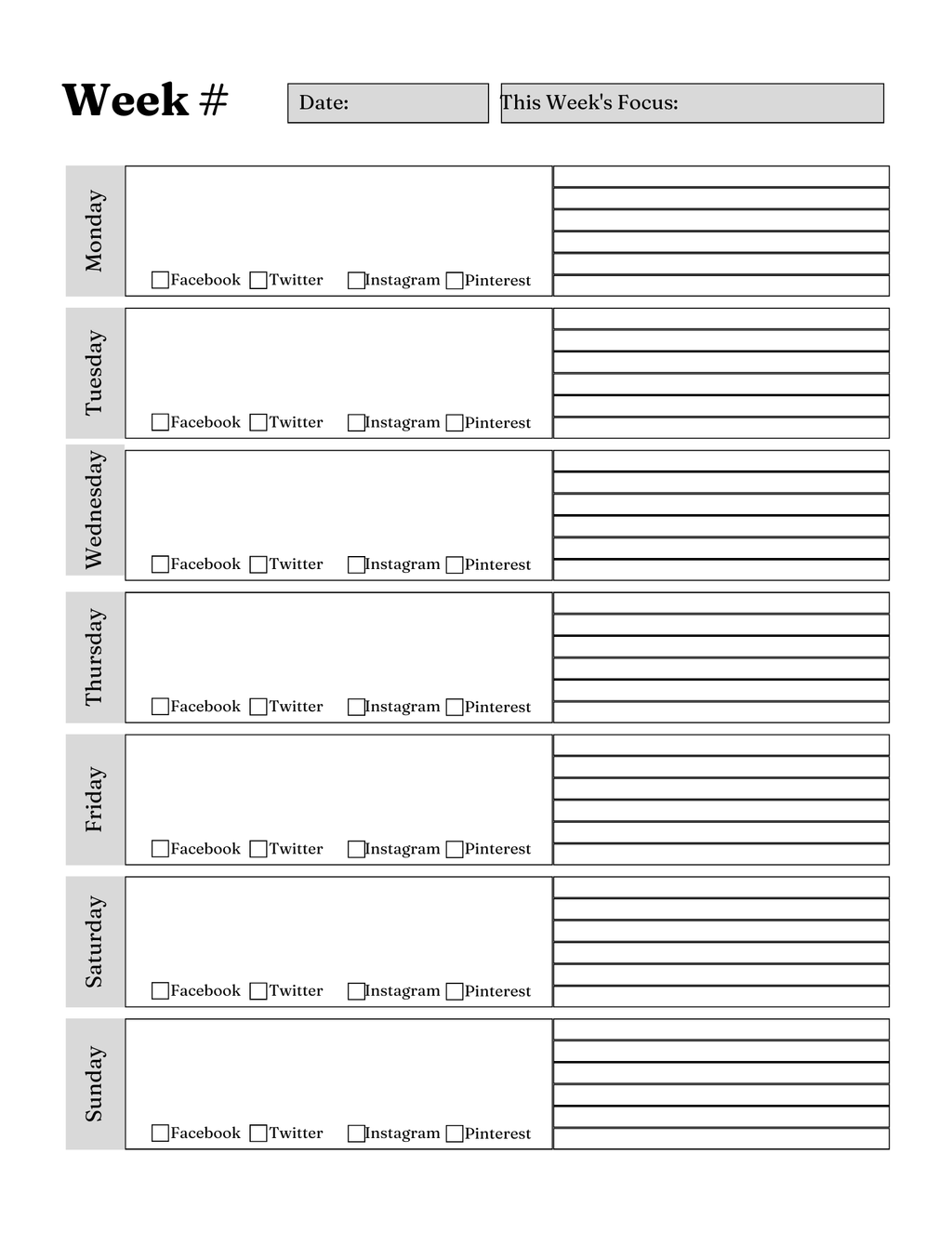 Social Media Success Planner
