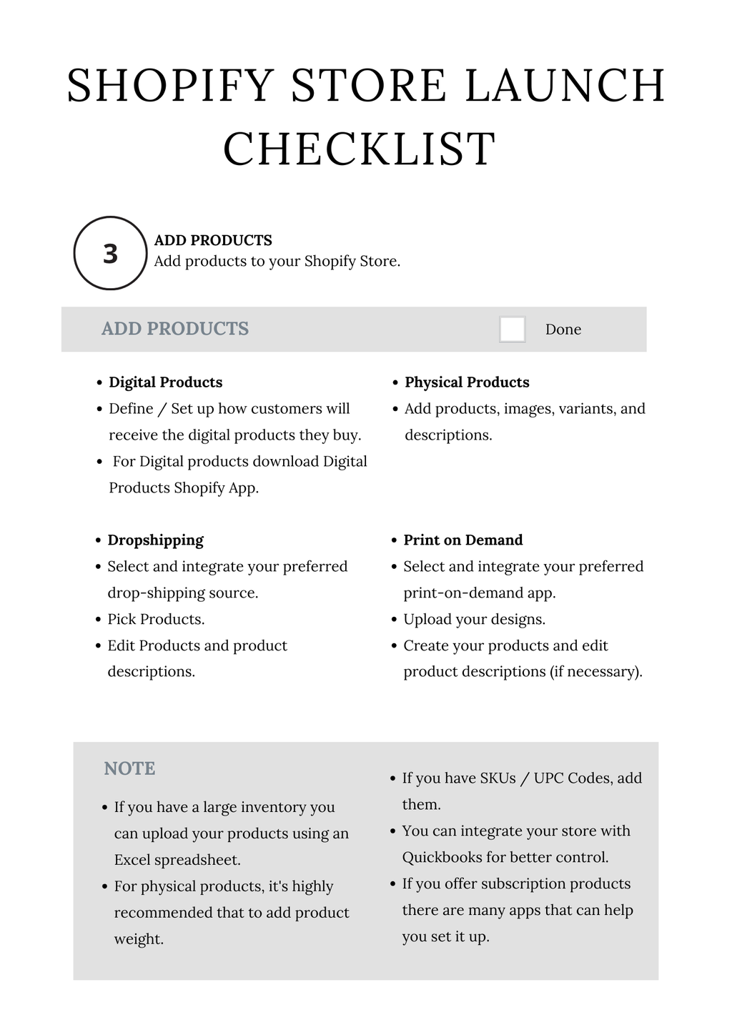 Shopify Success Planner