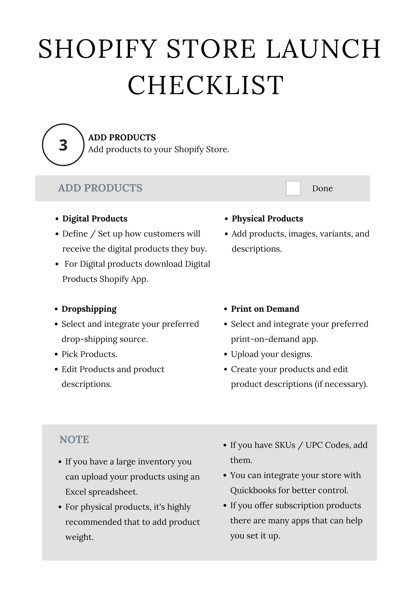 Shopify Success Planner
