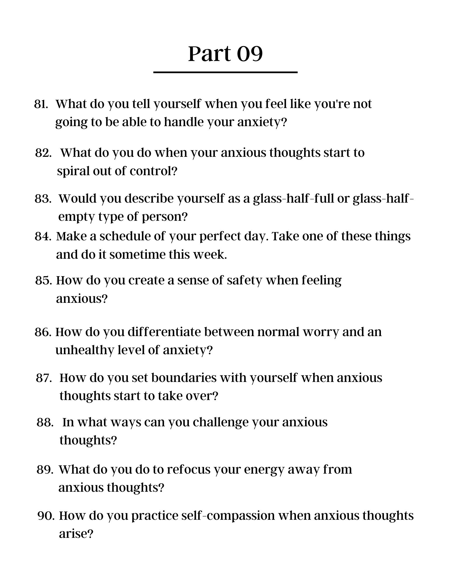 100 Deep Anxiety Prompts