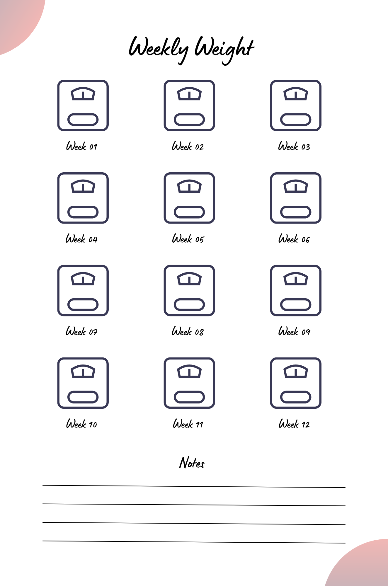 Transform 12 Weight Loss Planner