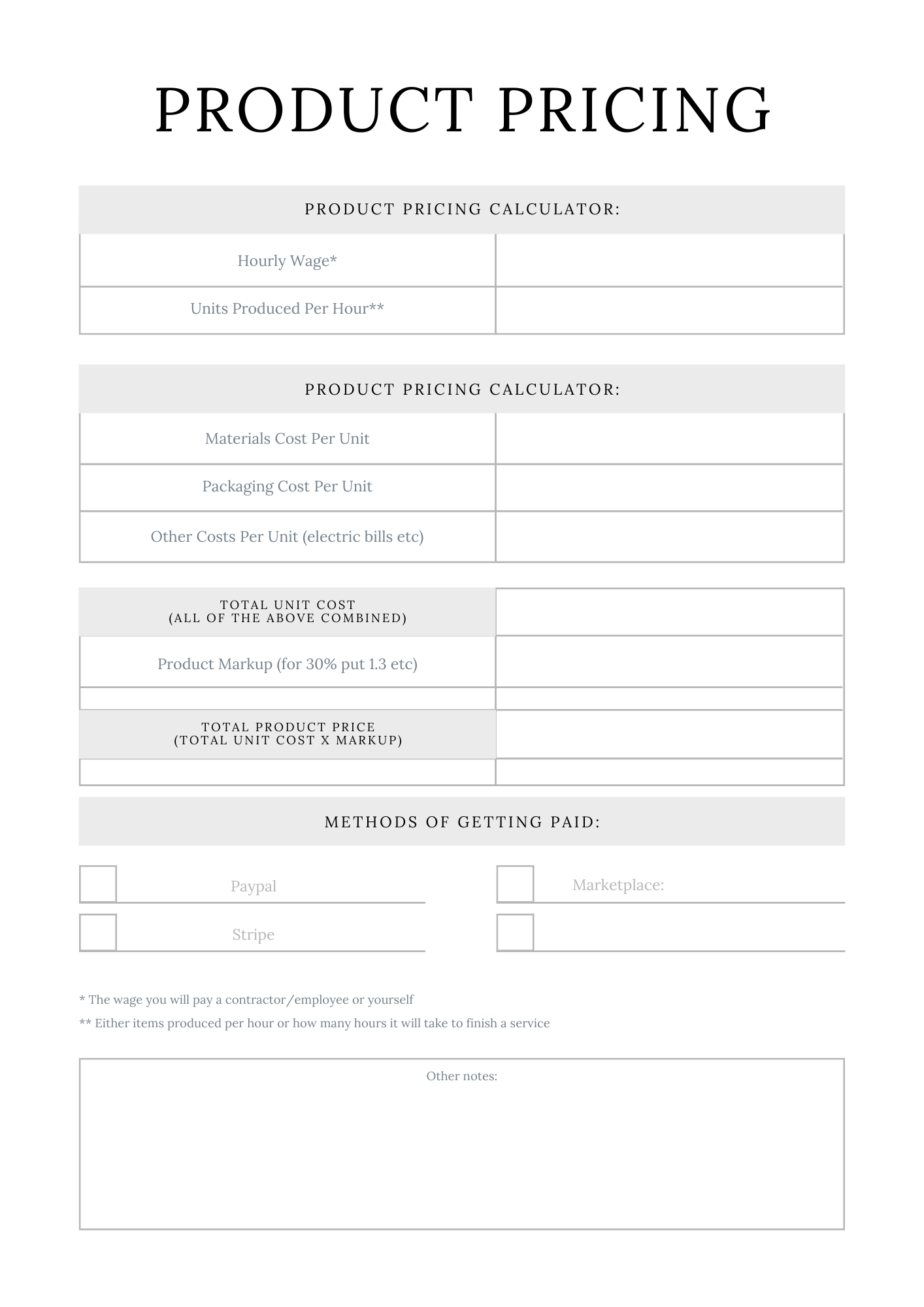 Handmade Business Planner