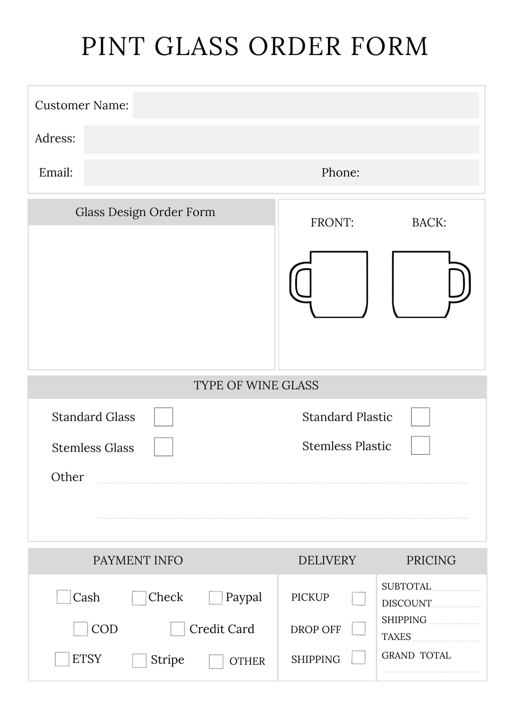 Order Forms Bundle
