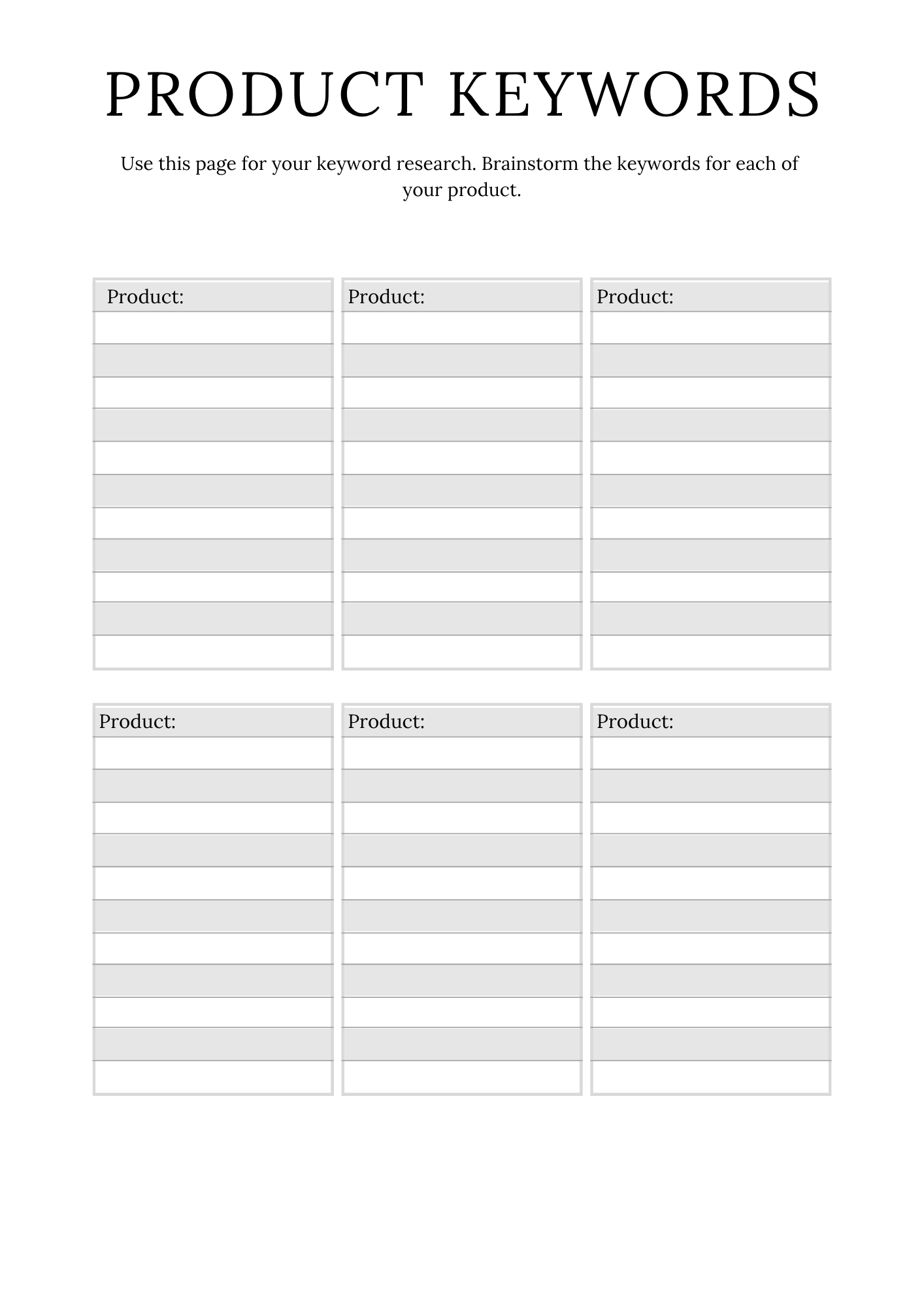 Complete Online Shop Planner