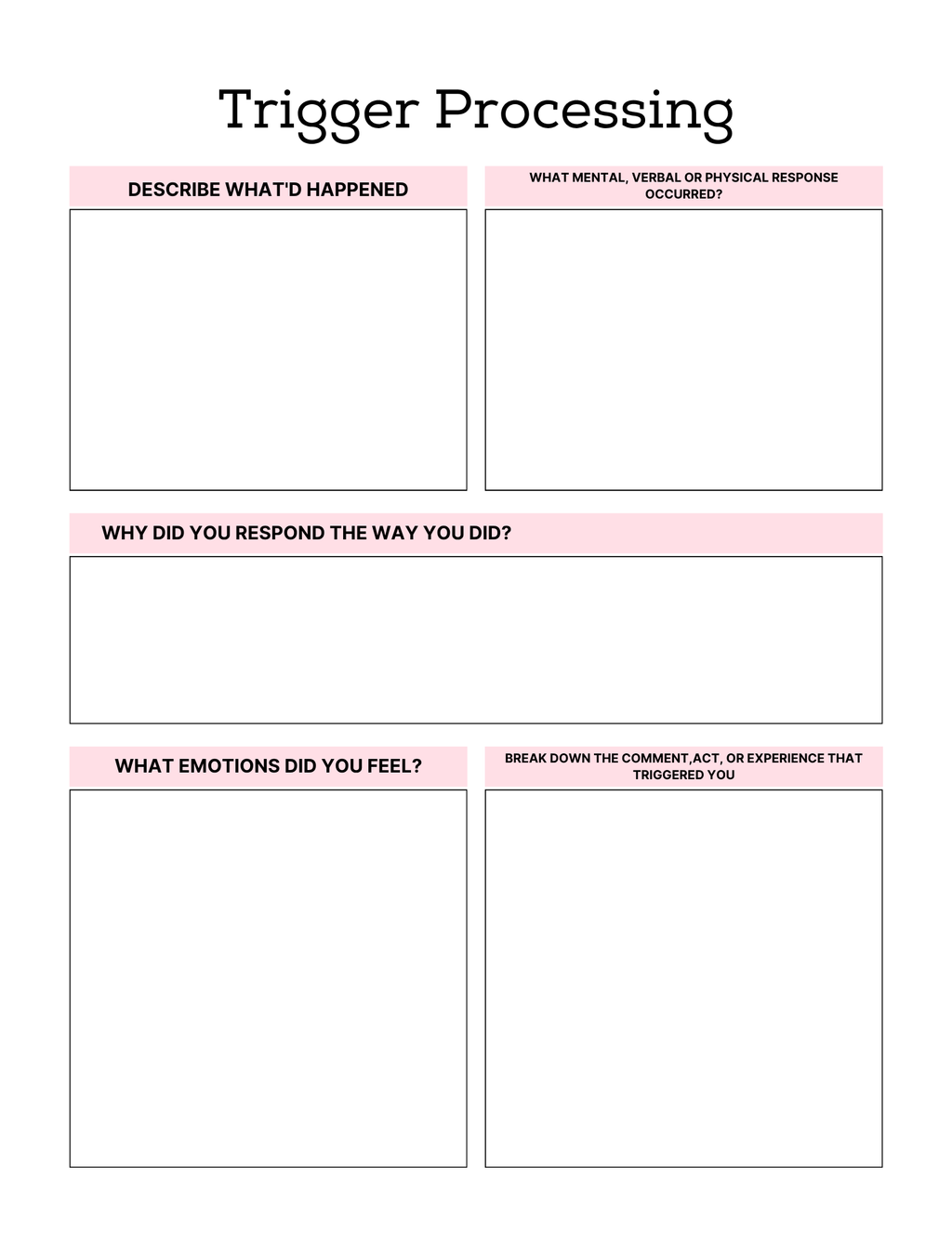 PTSD & Trauma Processing Workbook Colorful 65