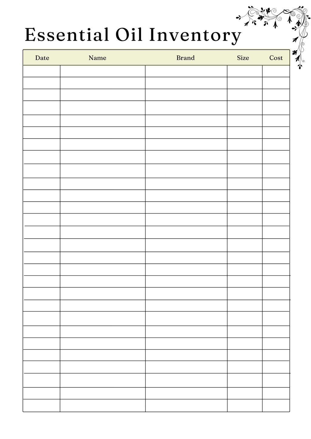 Herbs & Essential Oil Planner