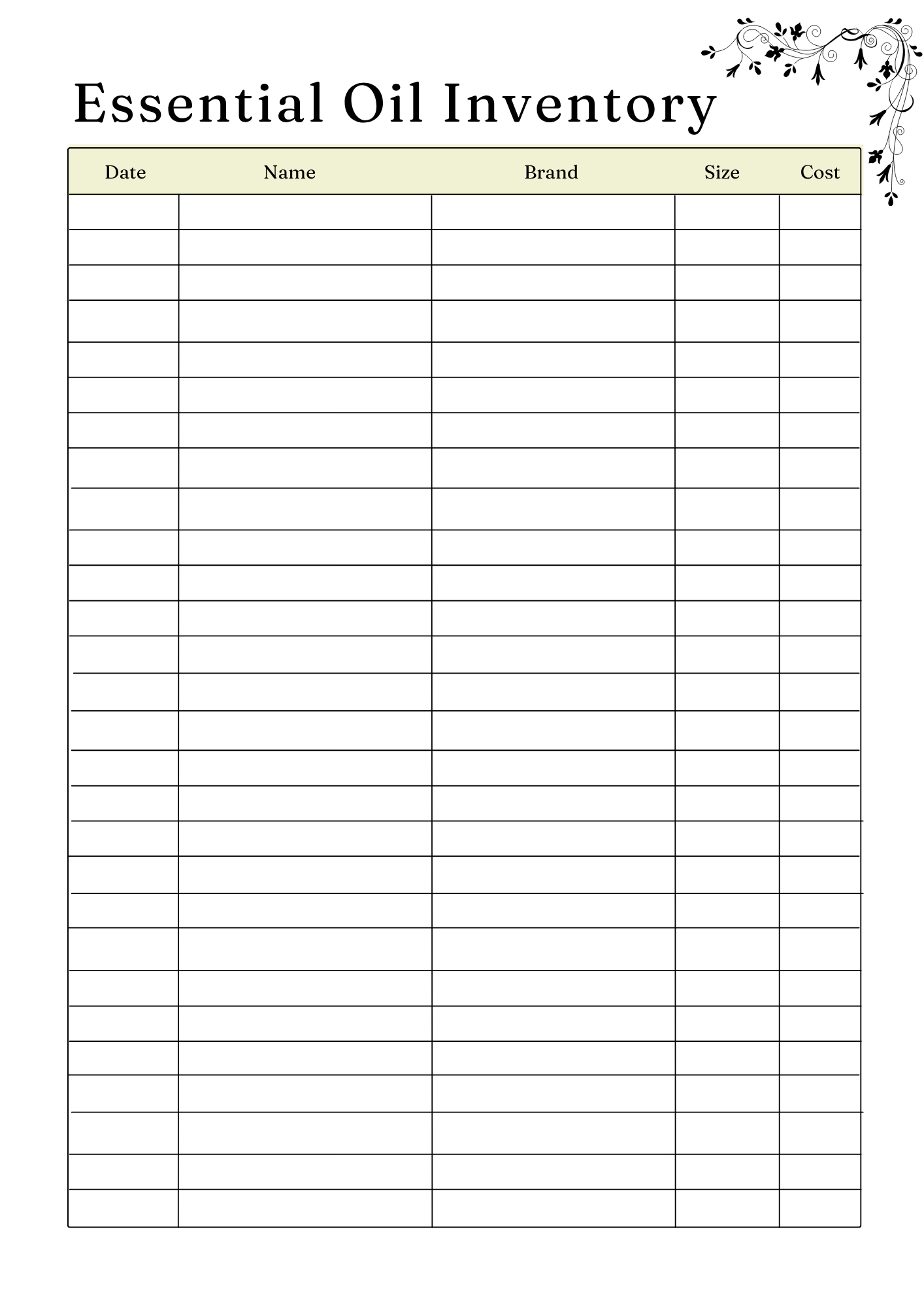 Herbs & Essential Oil Planner