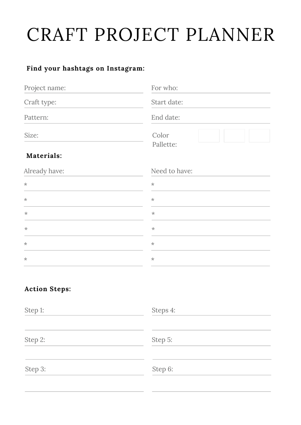 Handmade Business Planner