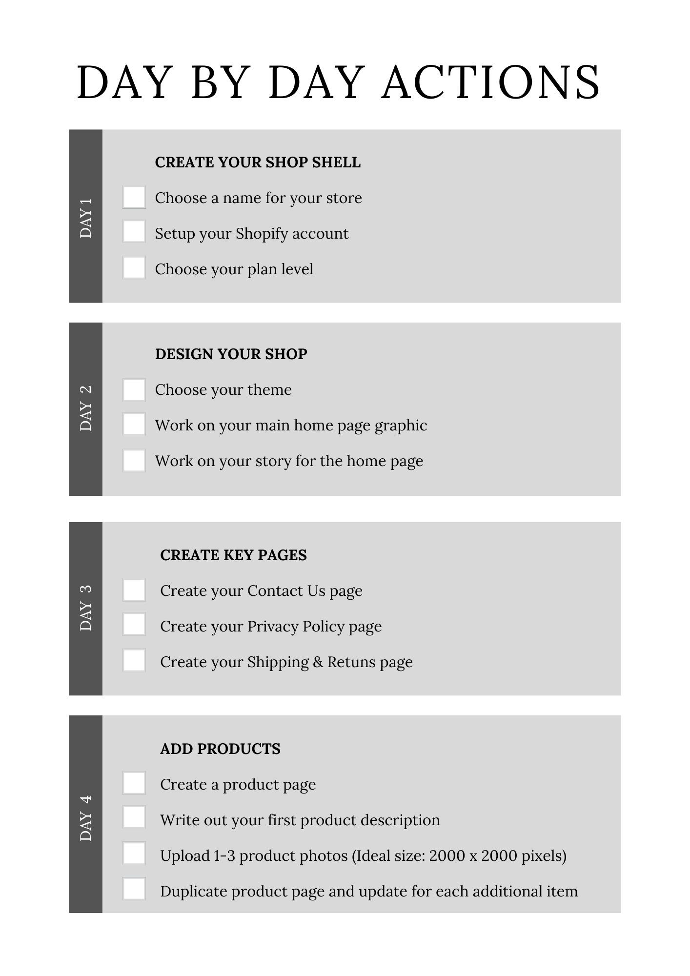 Shopify Success Planner