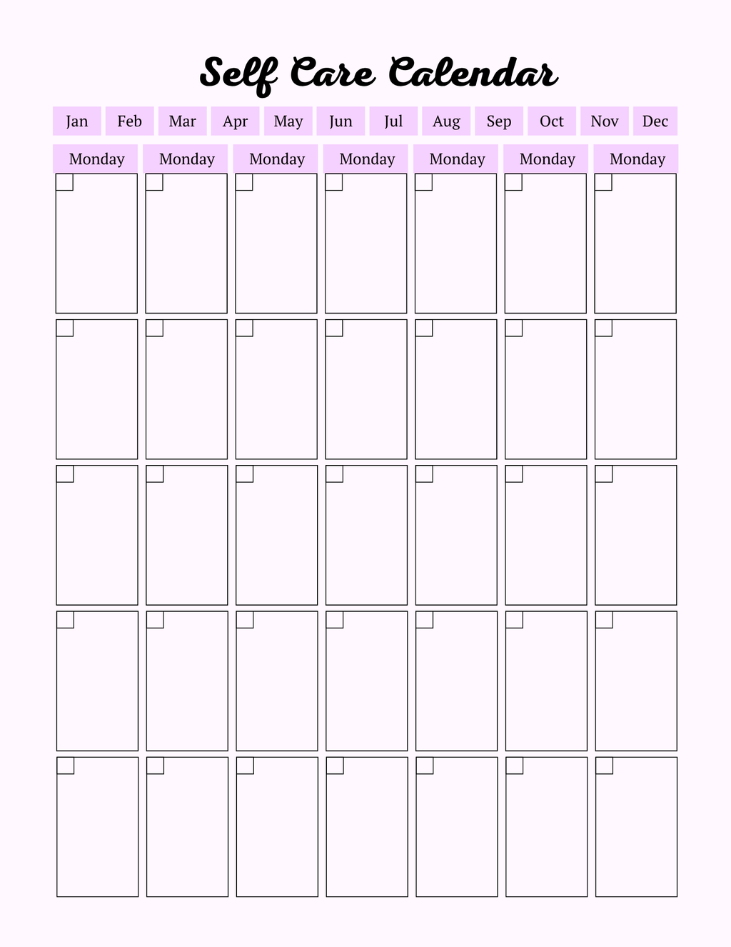 Colorful Self Care Planner