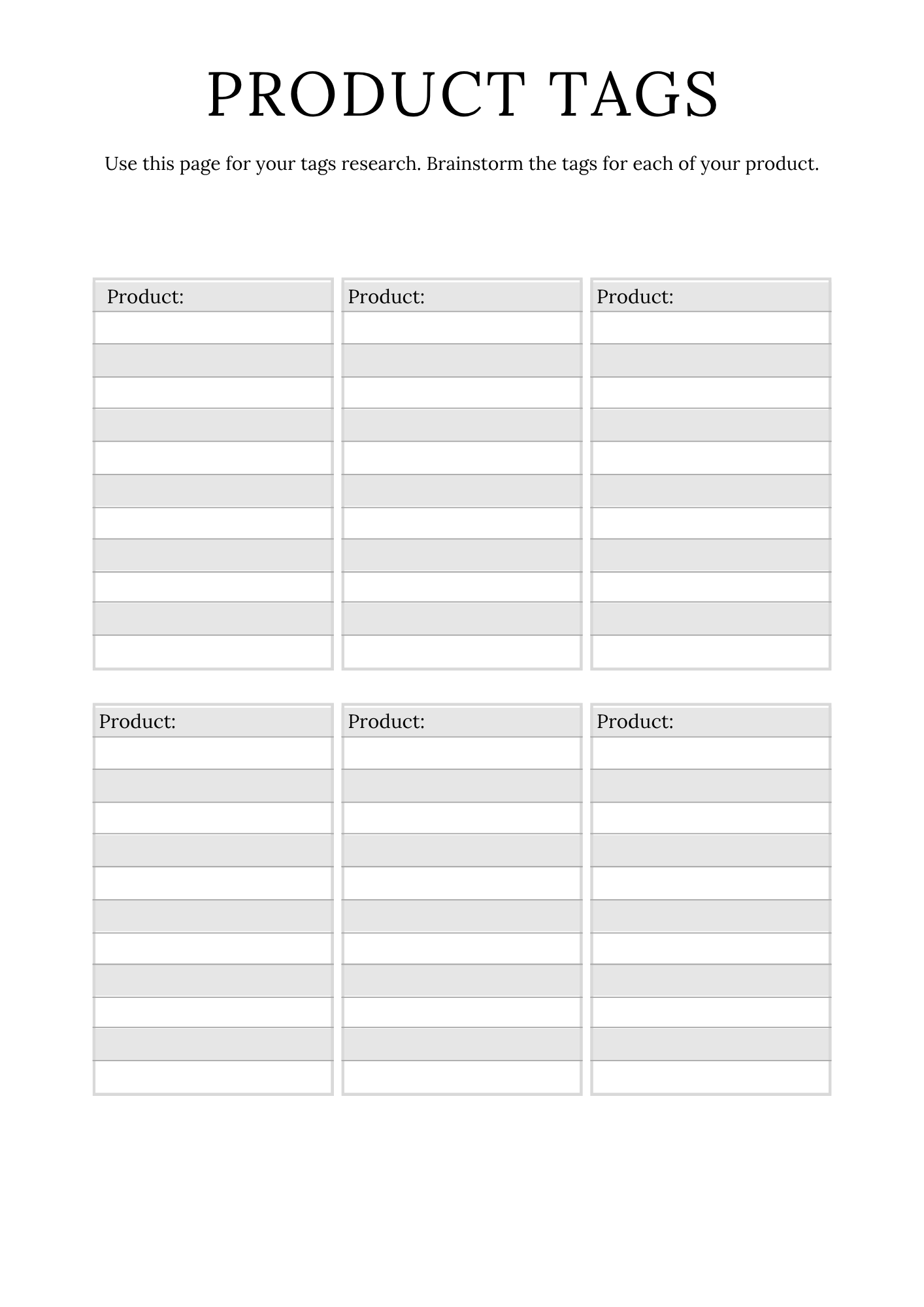 Complete Online Shop Planner