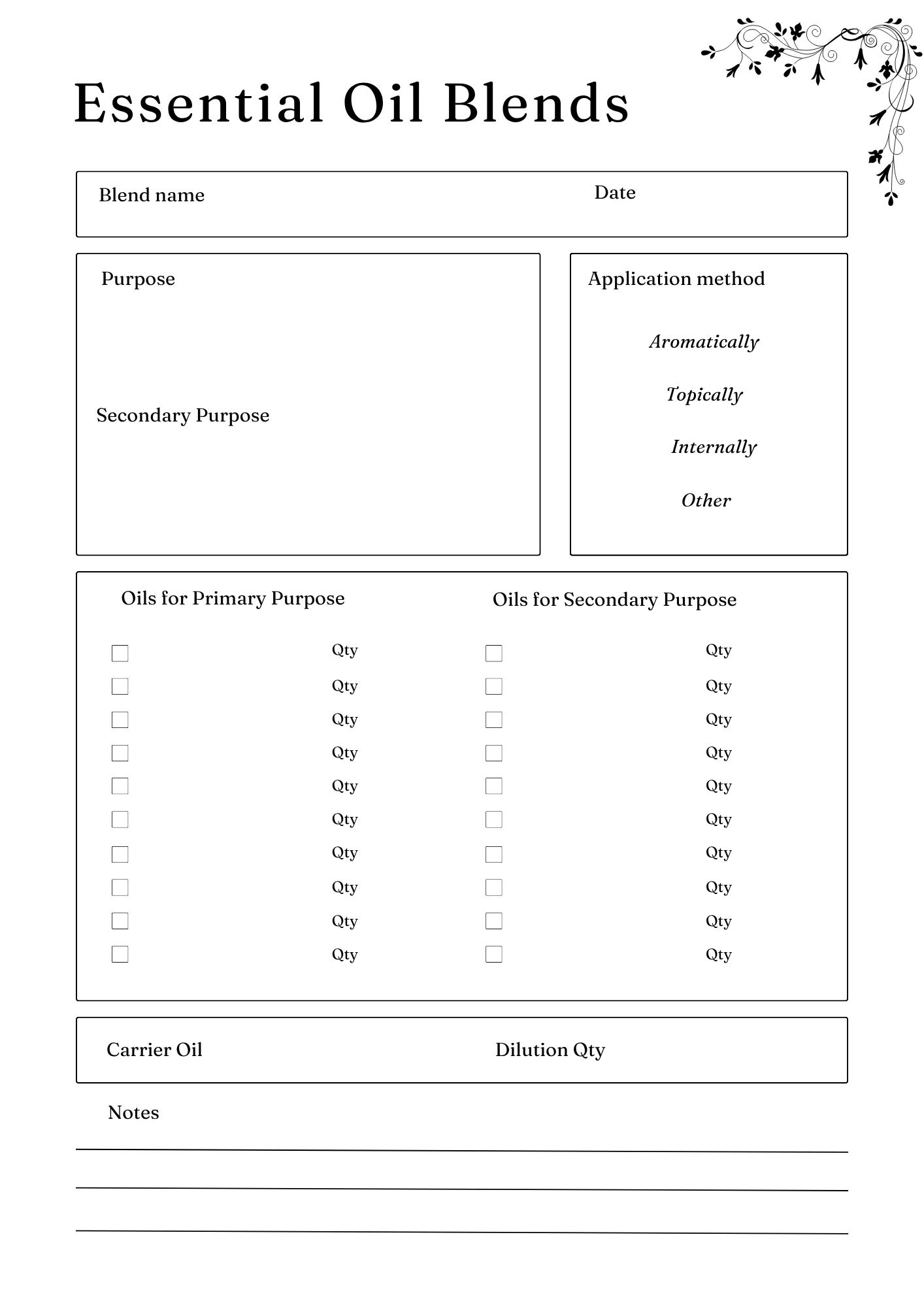 Herbs & Essential Oil Planner