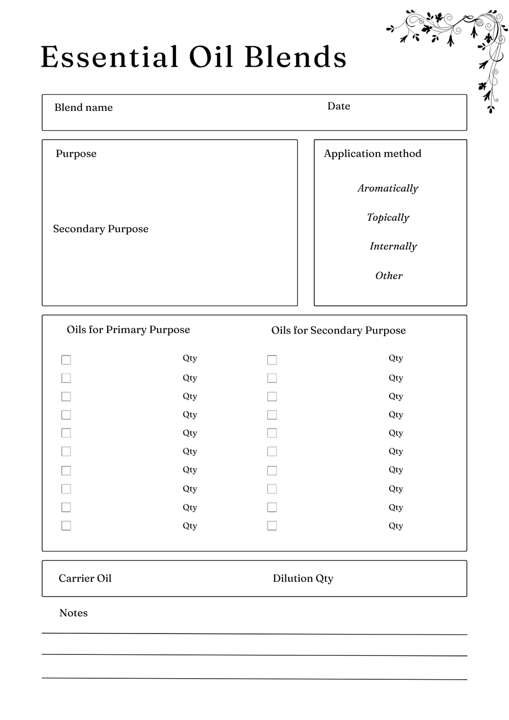 Herbs & Essential Oil Planner