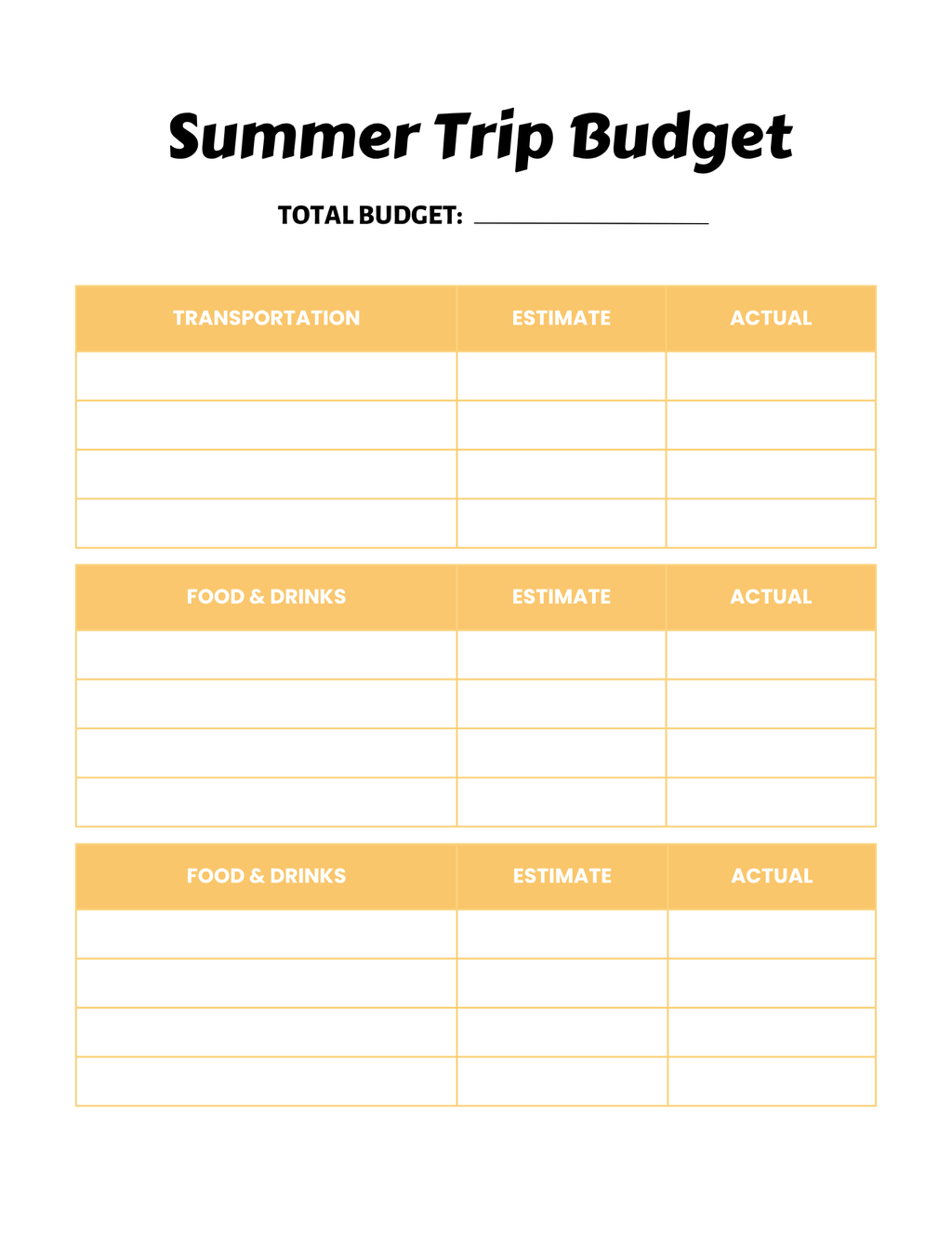 Summer Adventure Planner