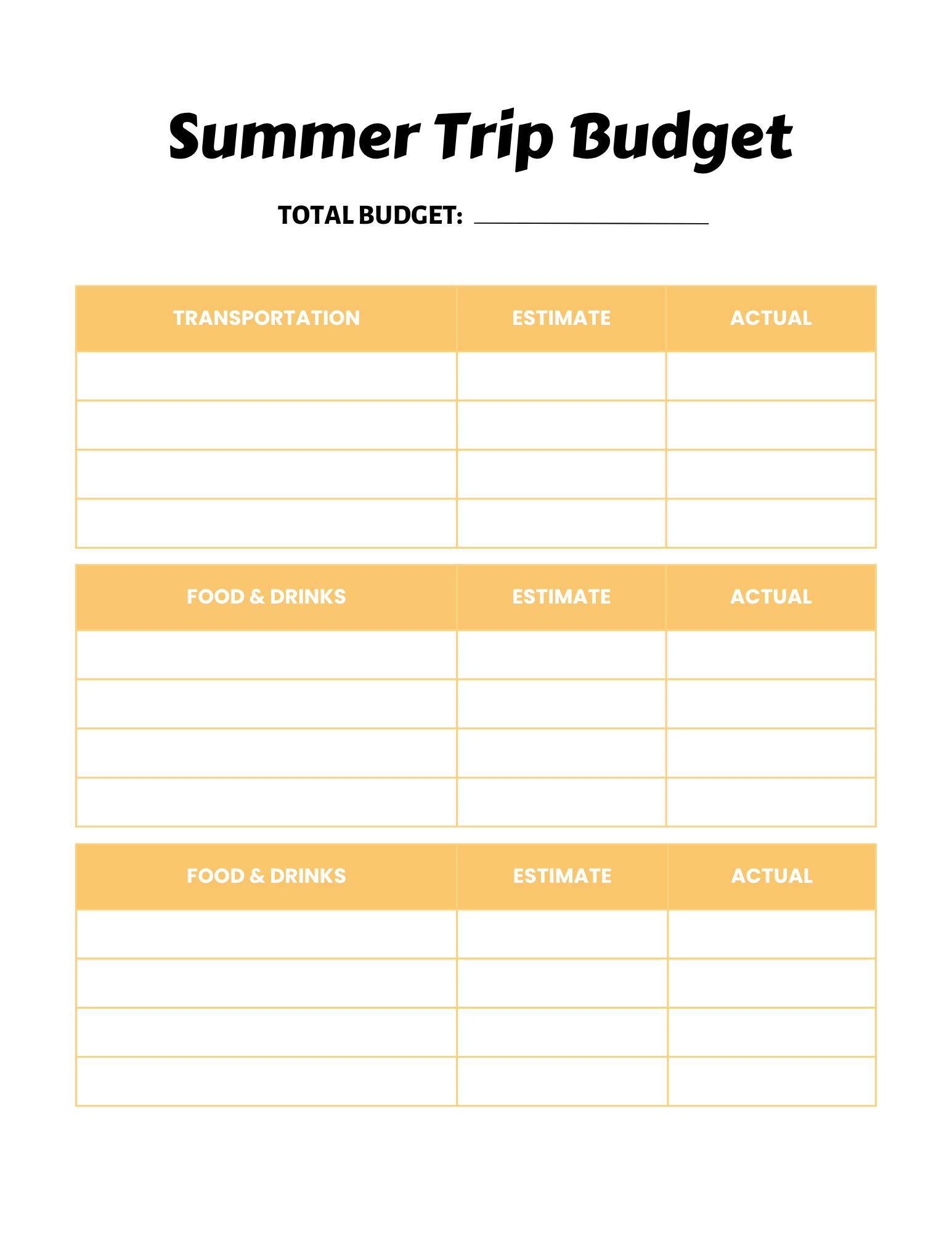 Summer Adventure Planner