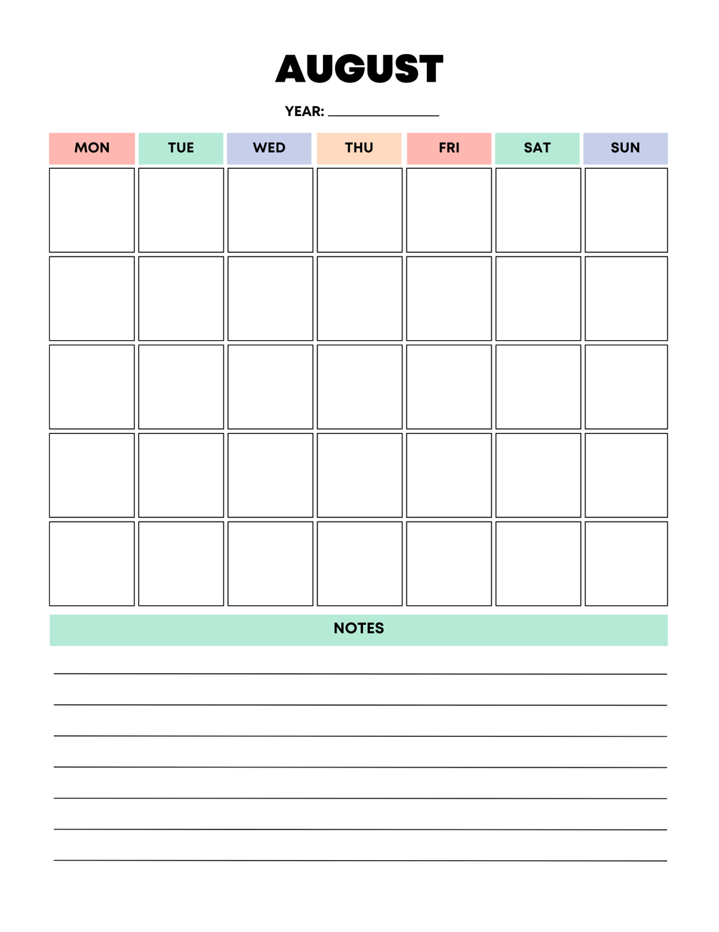 Vibrant Rainbow Budget Planner