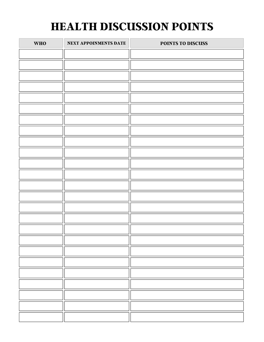 Comprehensive Health Care Planner