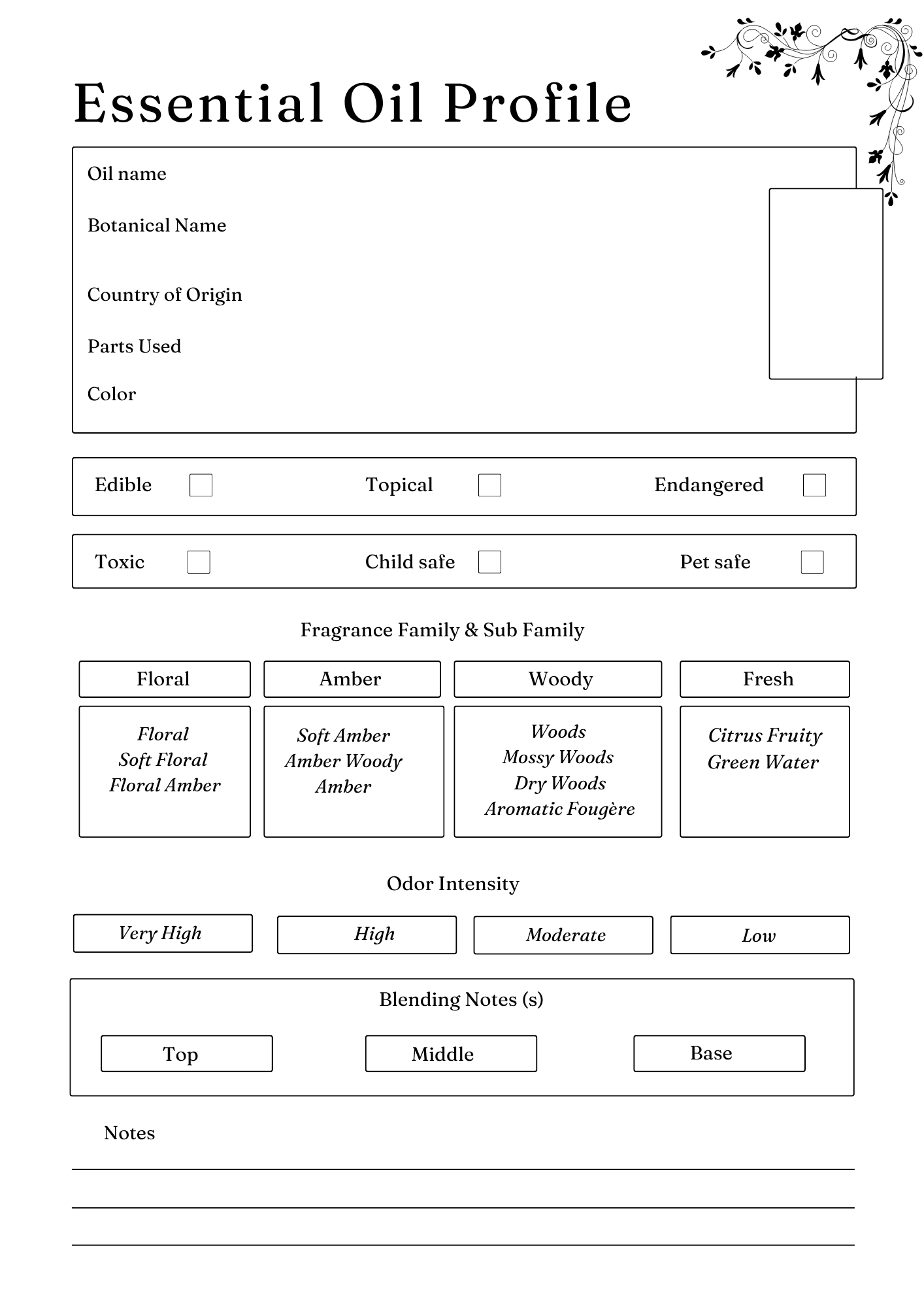 Herbs & Essential Oil Planner