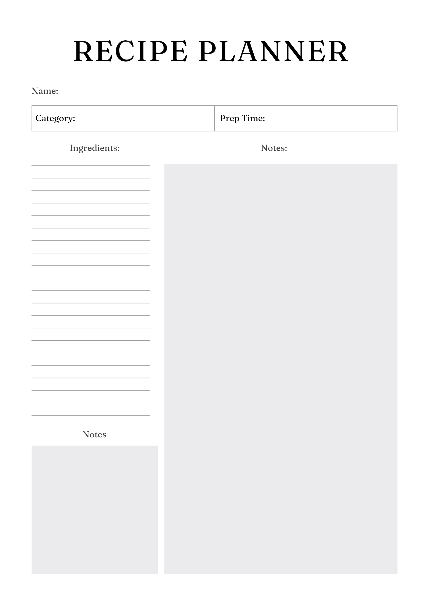 Active Life Meal Planner