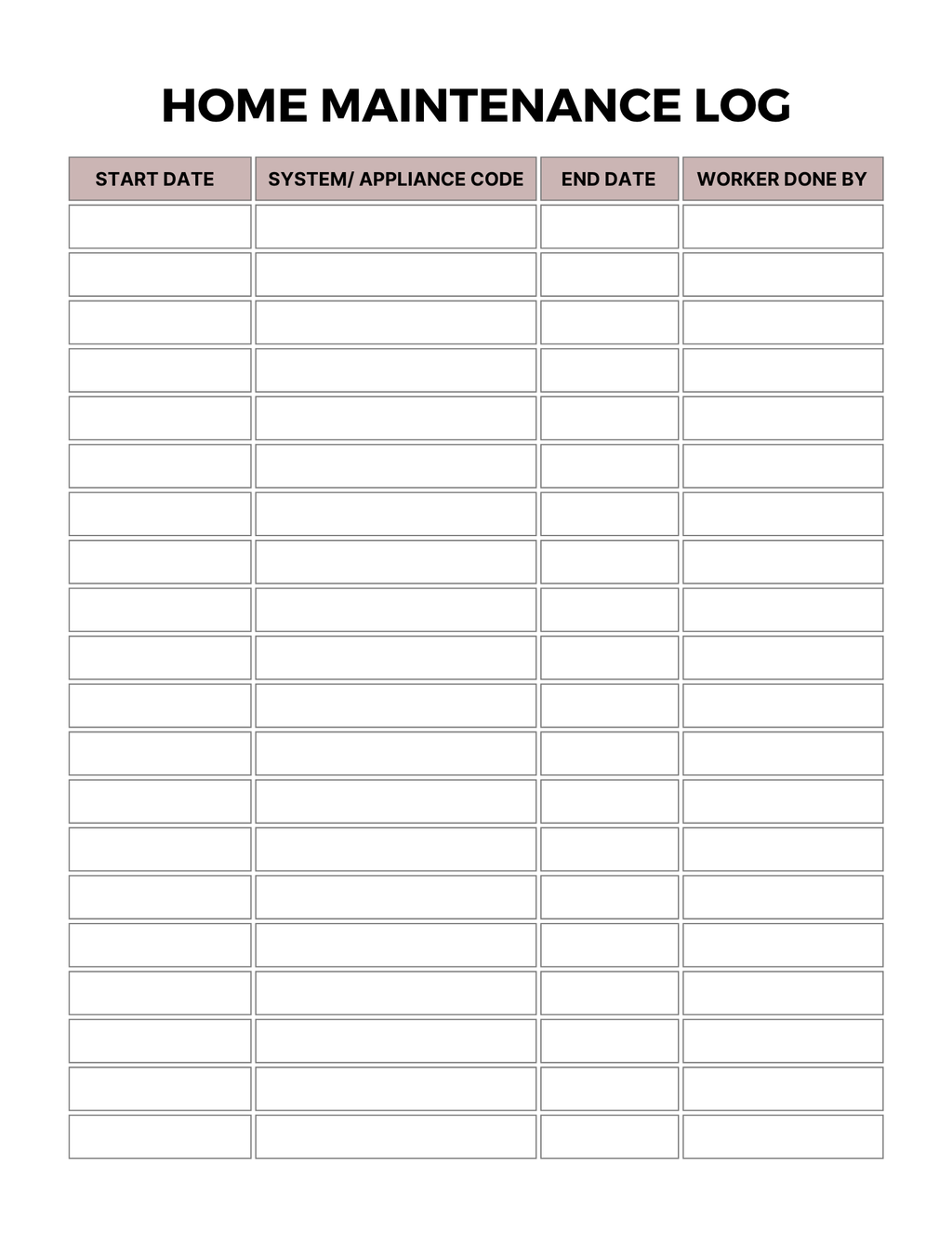 Home Maintenance Planner