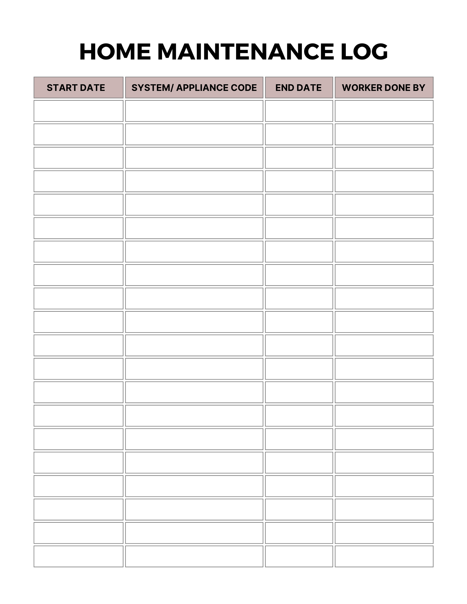 Home Maintenance Planner