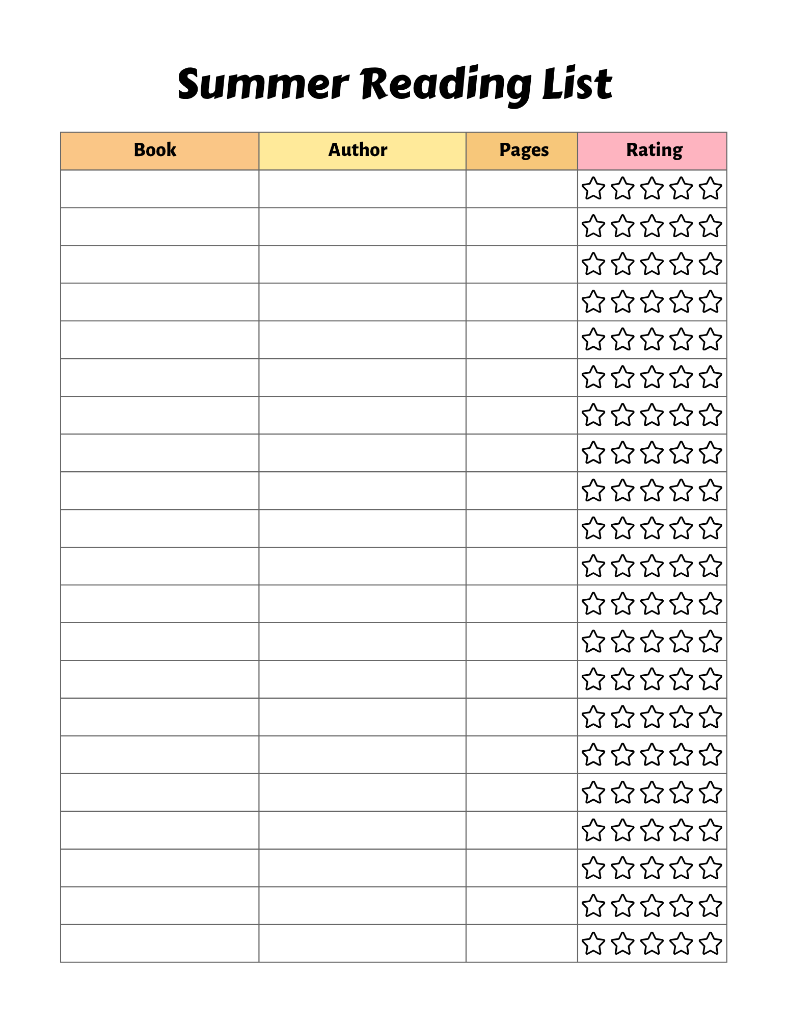 Summer Adventure Planner