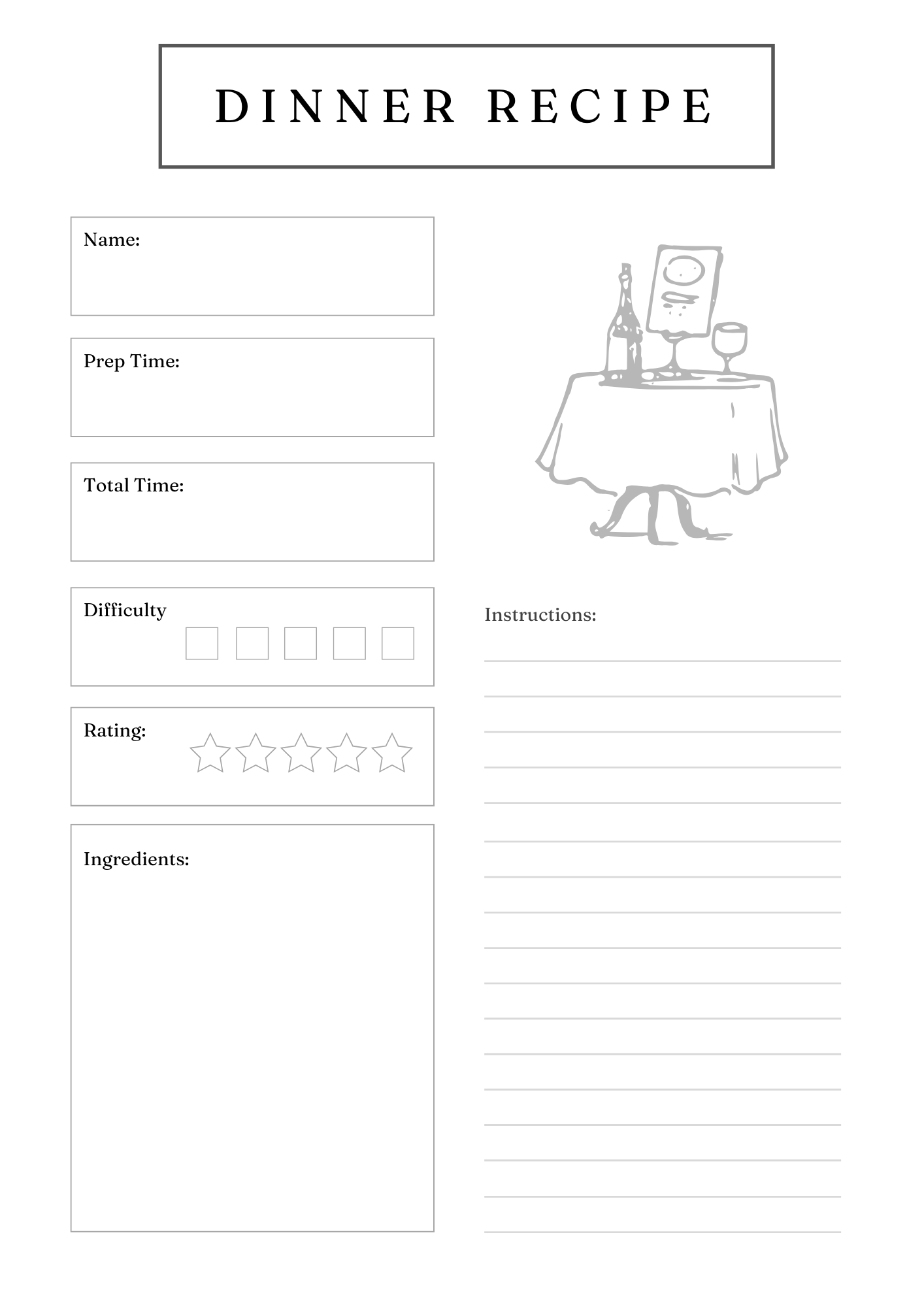 Gourmet Recipe Card Set & Bundle