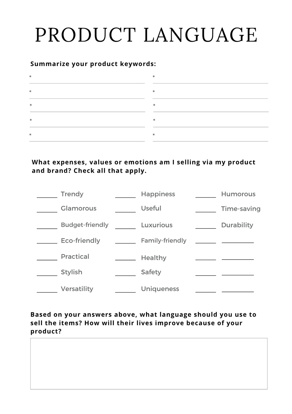 Digital Product Planner