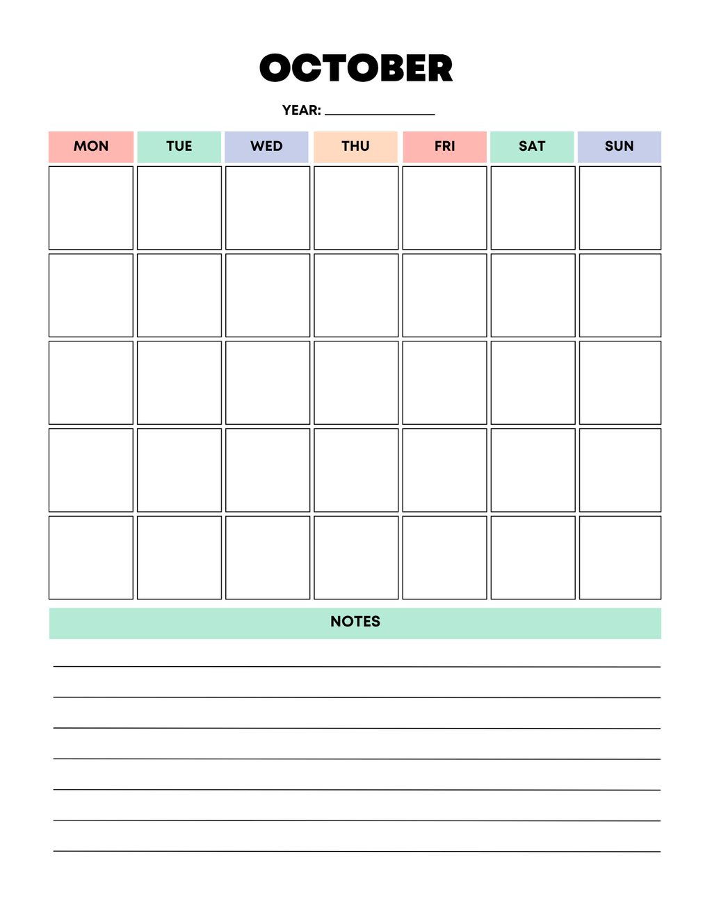 Vibrant Rainbow Budget Planner