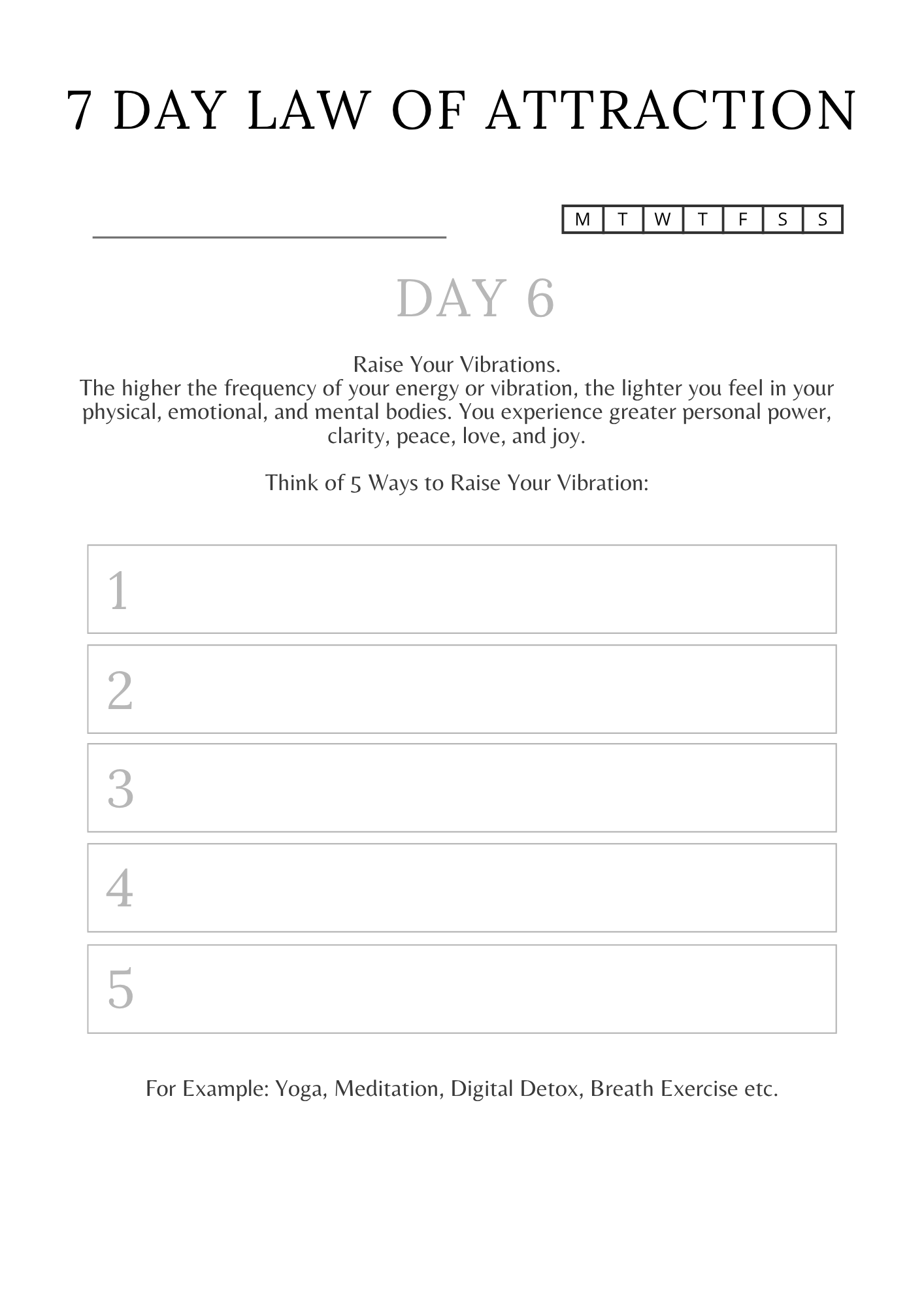 Law of Attraction Mastery Planner