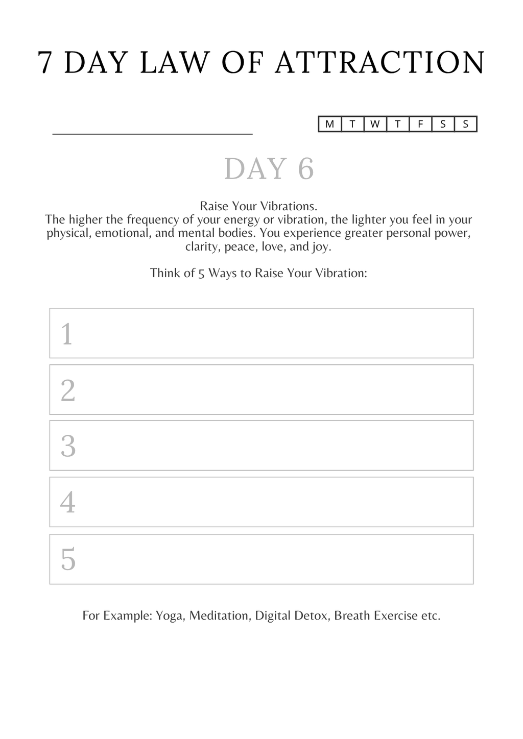 Law of Attraction Mastery Planner