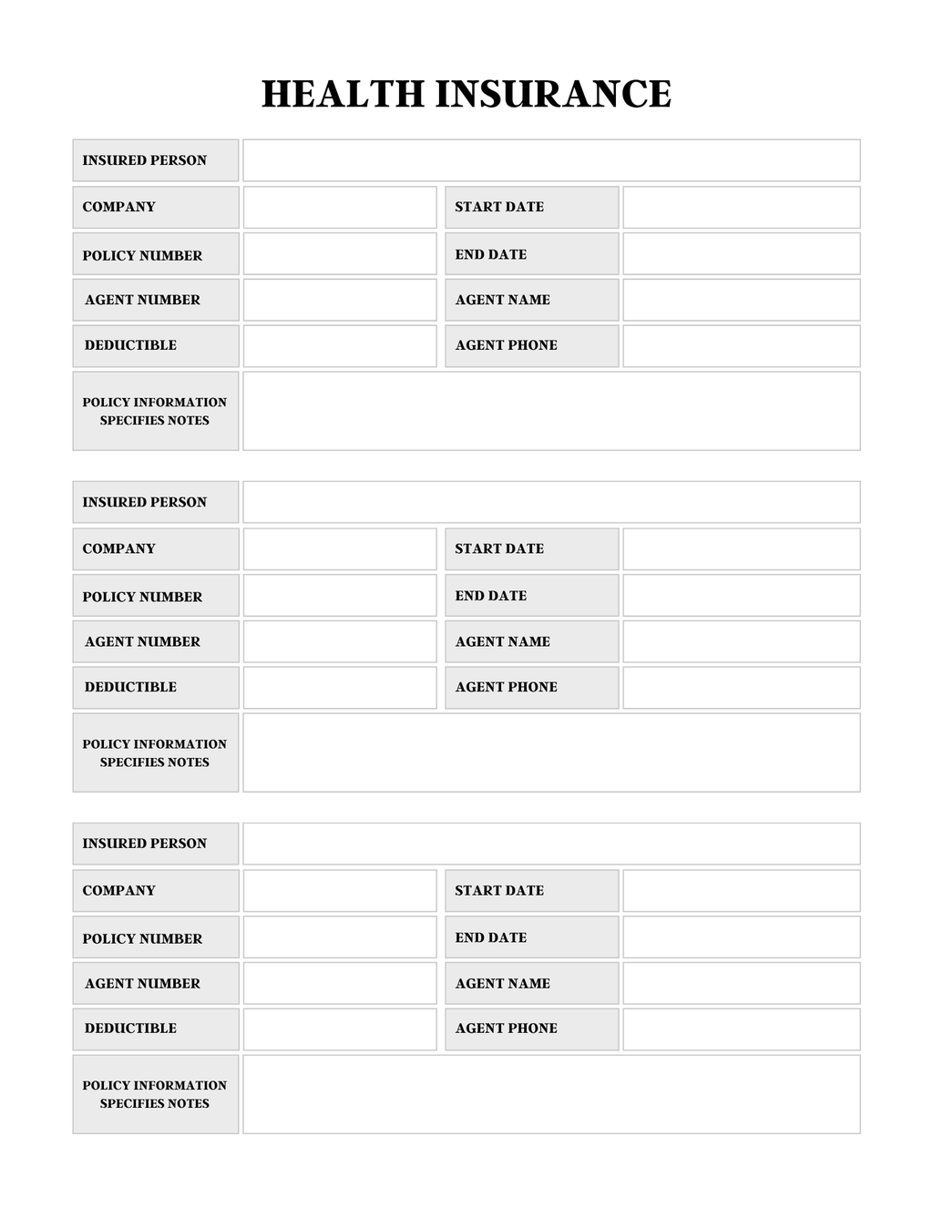 Comprehensive Health Care Planner