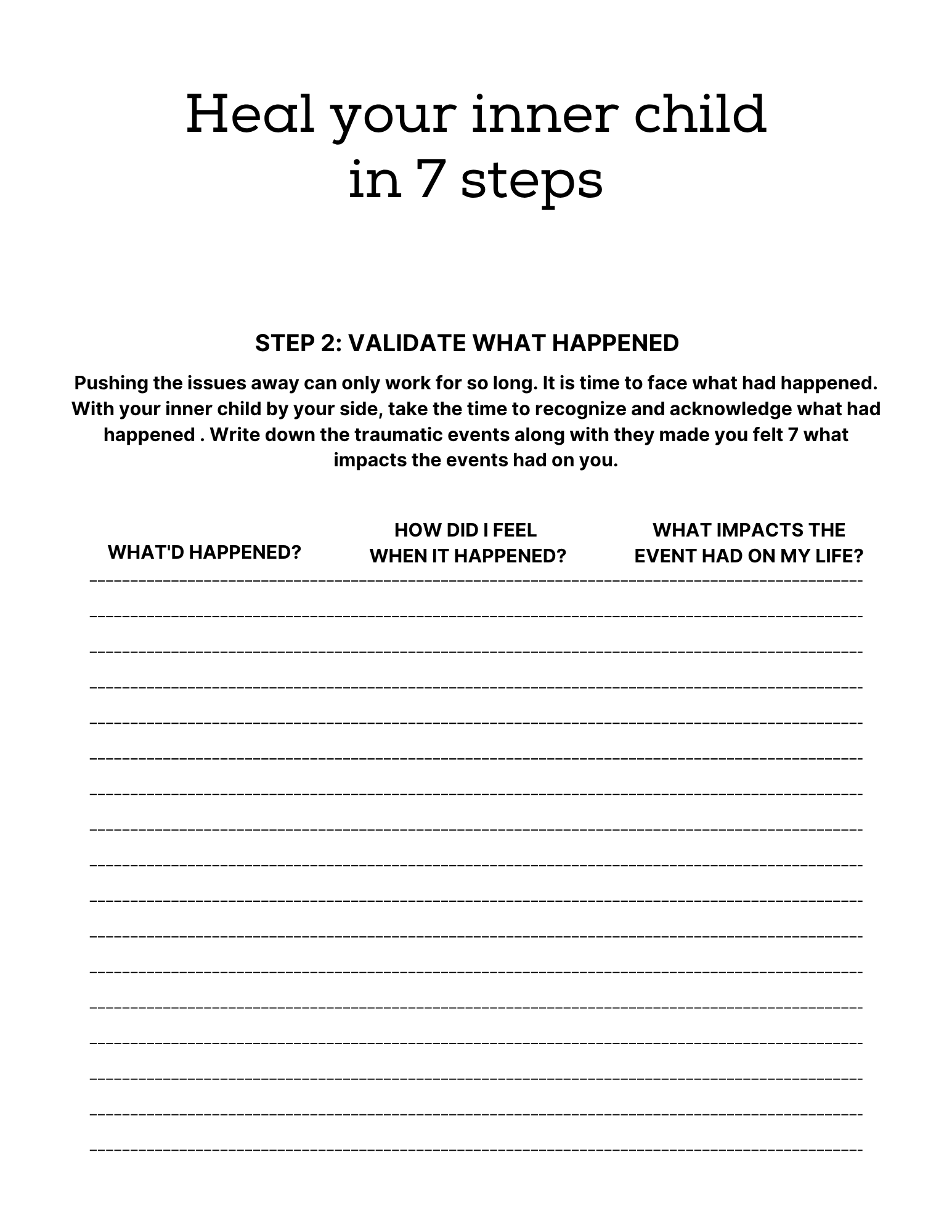 PTSD & Trauma Processing Workbook Colorful 65